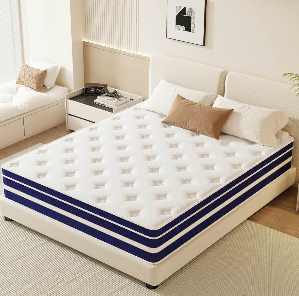 guukin 12 inch twin mattress, memory foam & spring hybrid medium comfort twin size in a box,adult