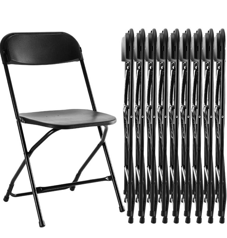 joinsun 10-piece folding chair set with non-slip feet  330 lbs. weight capacity  for home and office use  for indoor and outdoor activities  black