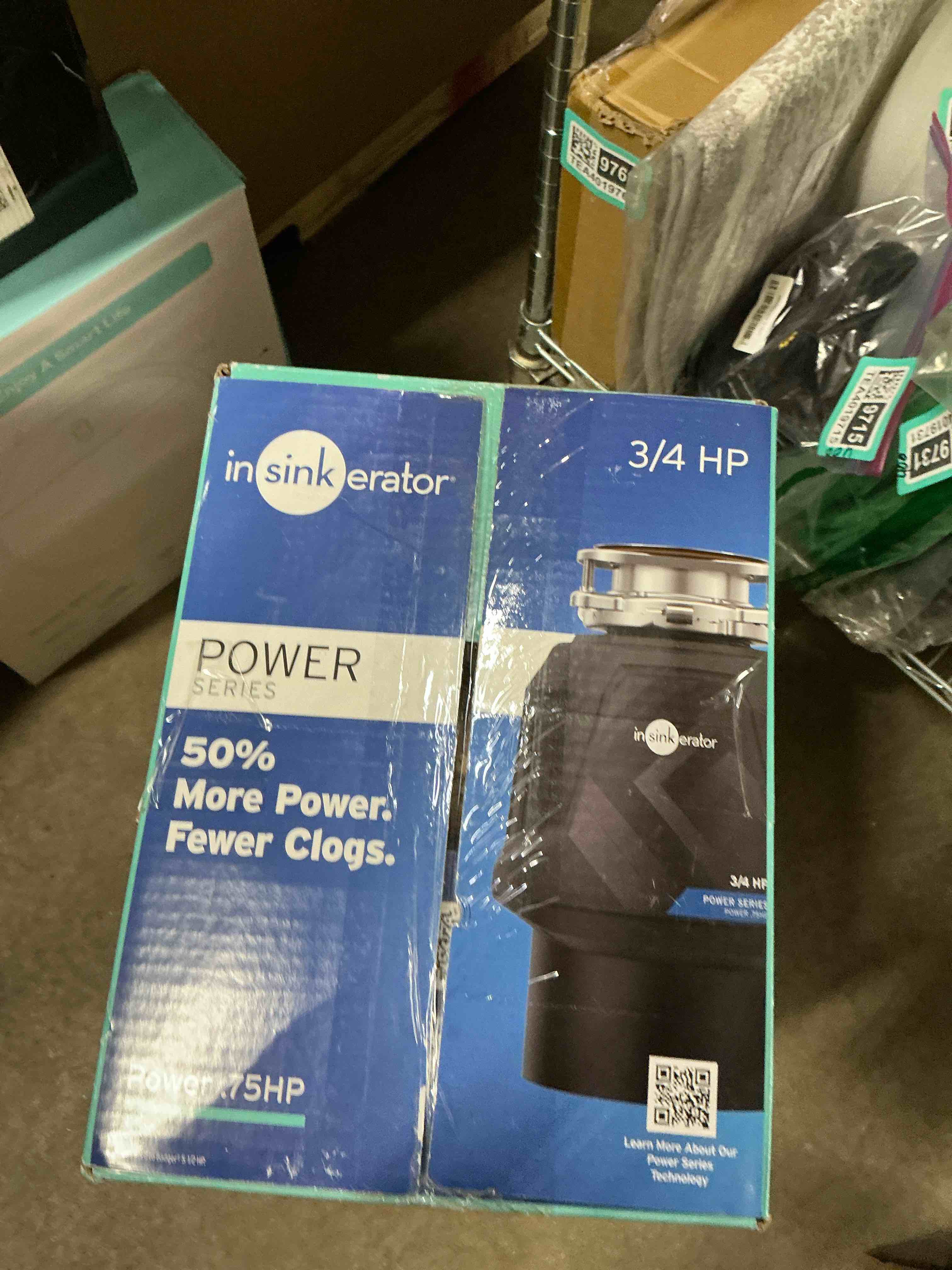 Condition photo showing Good Condition for InSinkErator Power .75HP, 3/4 HP Garbage Disposal, Power Series EZ Connect Continuous Feed Food Waste Disposer, Black