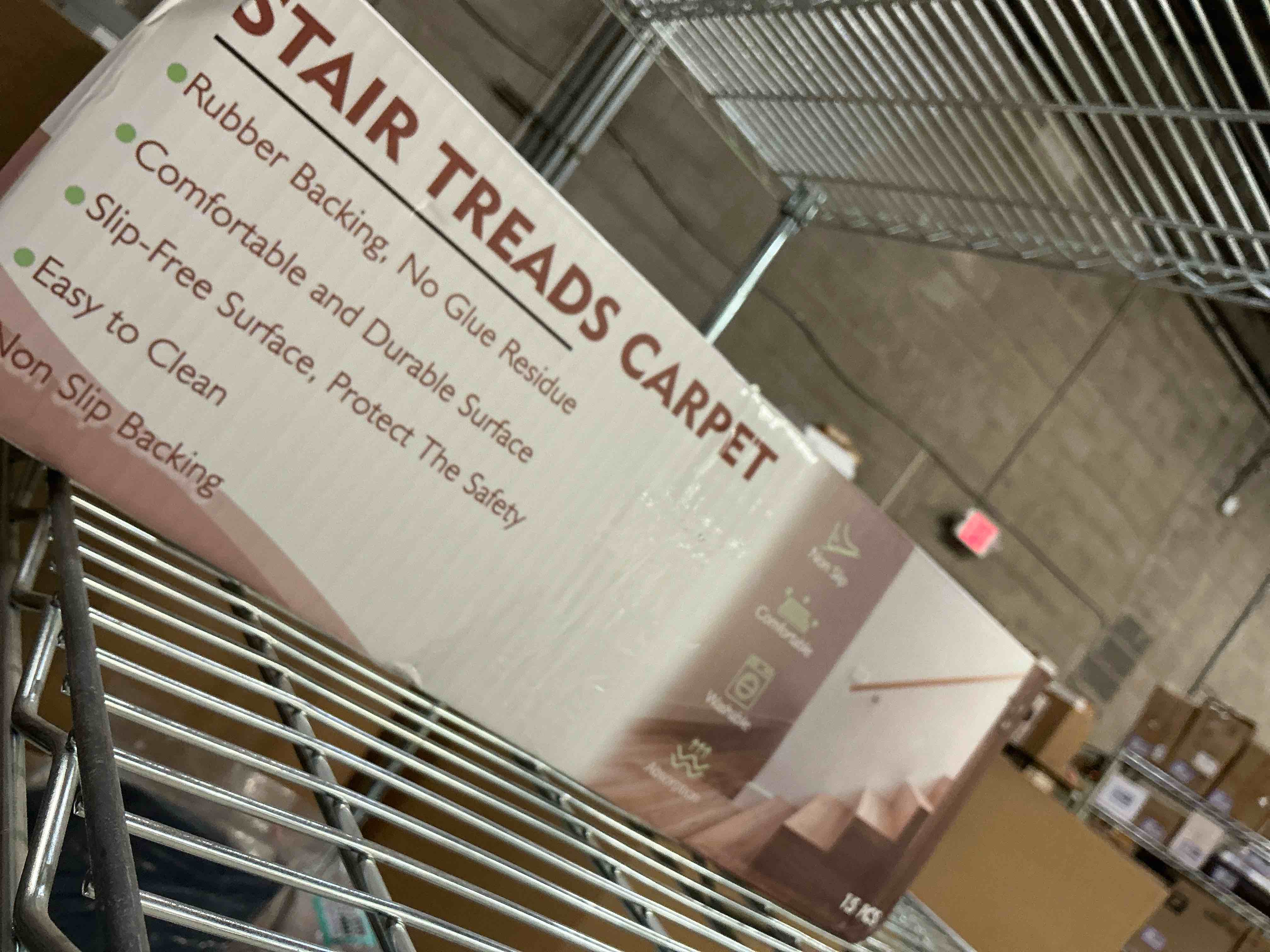 Condition photo showing New/Like New for Stair Treads Carpet 15 pcs for Wooden Steps with Non Slip Rubber Backing, 100% Polyester Soft Stairs Resistant Indoor Skid Runner Safety Rugs for Kids Elders and Pets 30" * 8" (Dark Gray) 30" x 8" (Oblong) Dark Gray 15