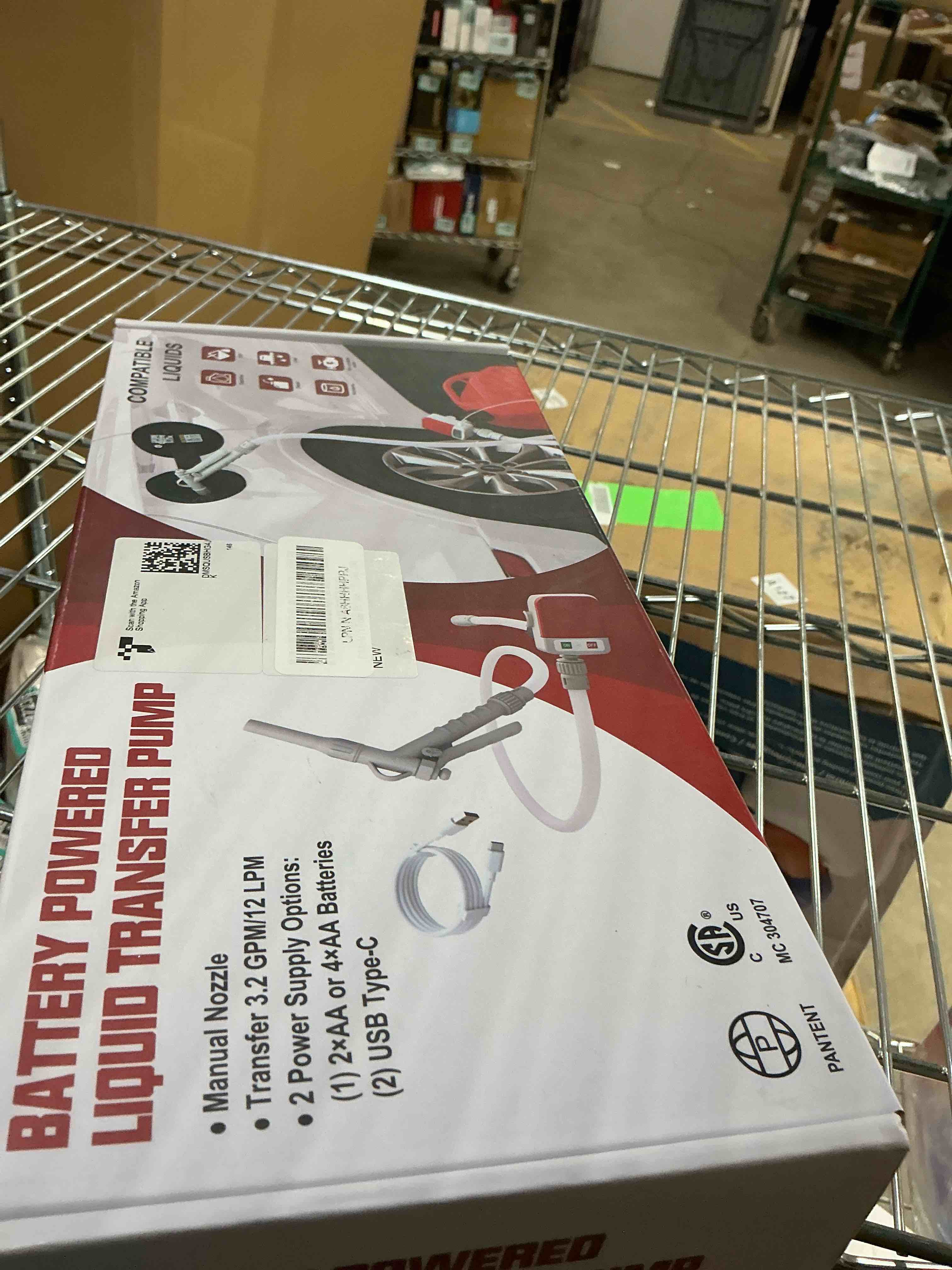 Condition photo showing New/Like New for Fuel Transfer Pump (3.2GPM) - USB Type-C or Battery Power, Gas Can Pump with Hand Nozzle for Quick Stop Flow Control, 51'' Hose & 4 Can Adapters, Portable Liquid Pump for Gasoline, Diesel, Oil Hand Trigger Nozzle