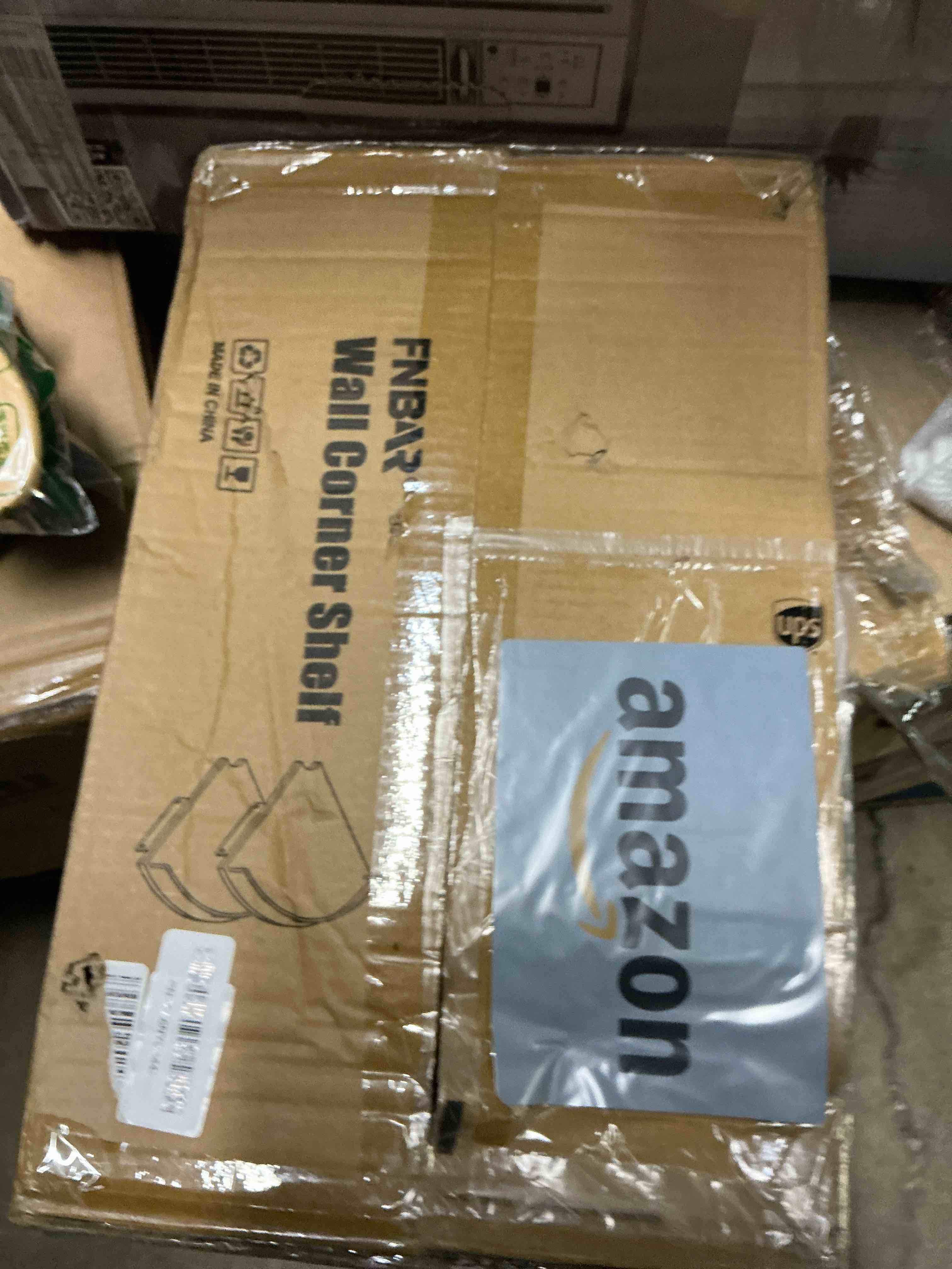 Condition photo showing New/Like New for Corner Floating Shelves, Rustic Brown Wood, Set of 2, Wall Mount Storage with Guardrail for Bathroom Kitchen Living Room (Black) Black-2pack