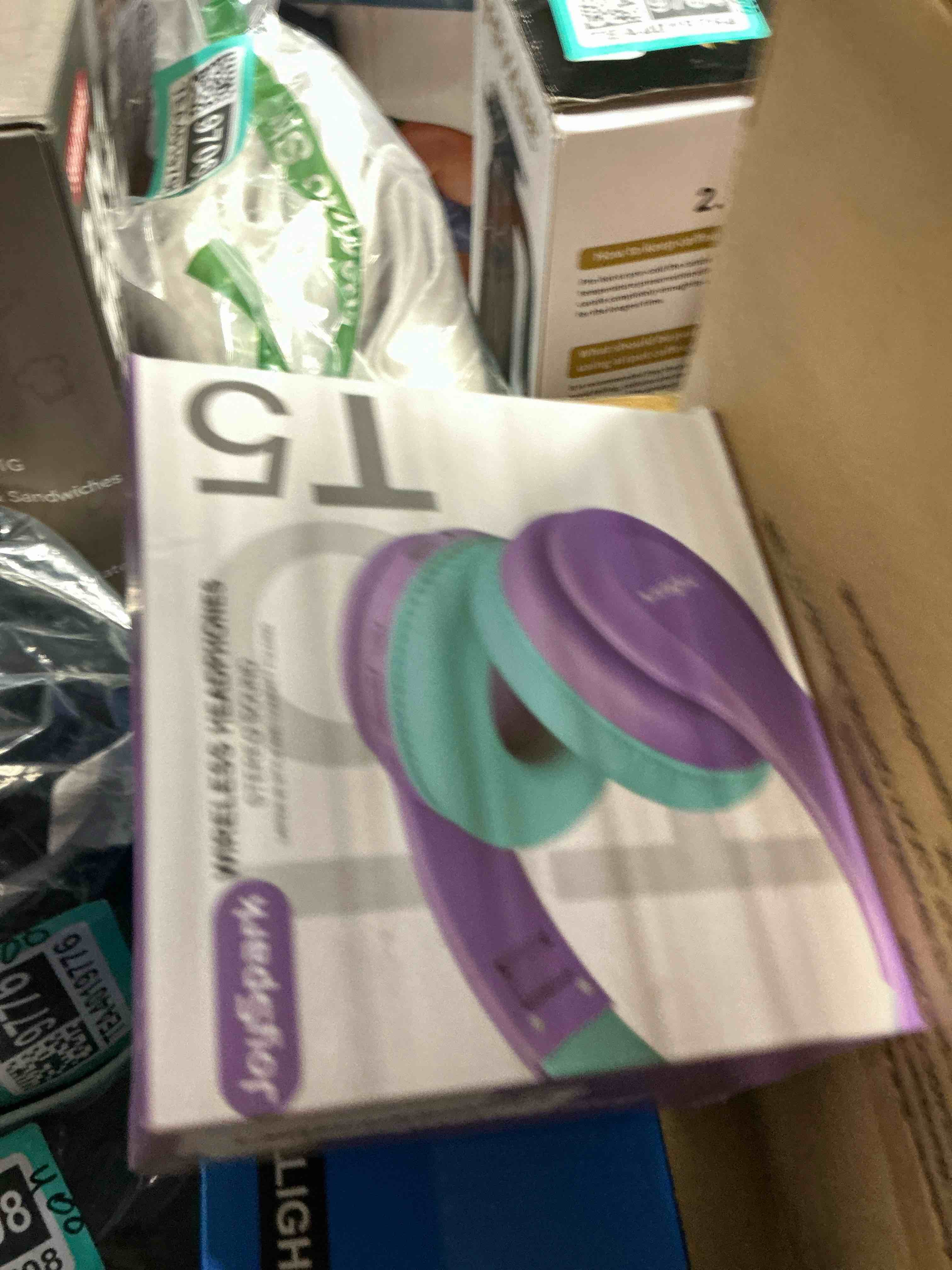 Condition photo showing New/Like New for Kids Bluetooth Headphones, Lightweight Wireless Headphones for Kids, 85/94dB Volume Limited, 60 Hours Playtime, Bluetooth 5.3, Over-Ear Toddler Headsets with Built-in Mic-Purple