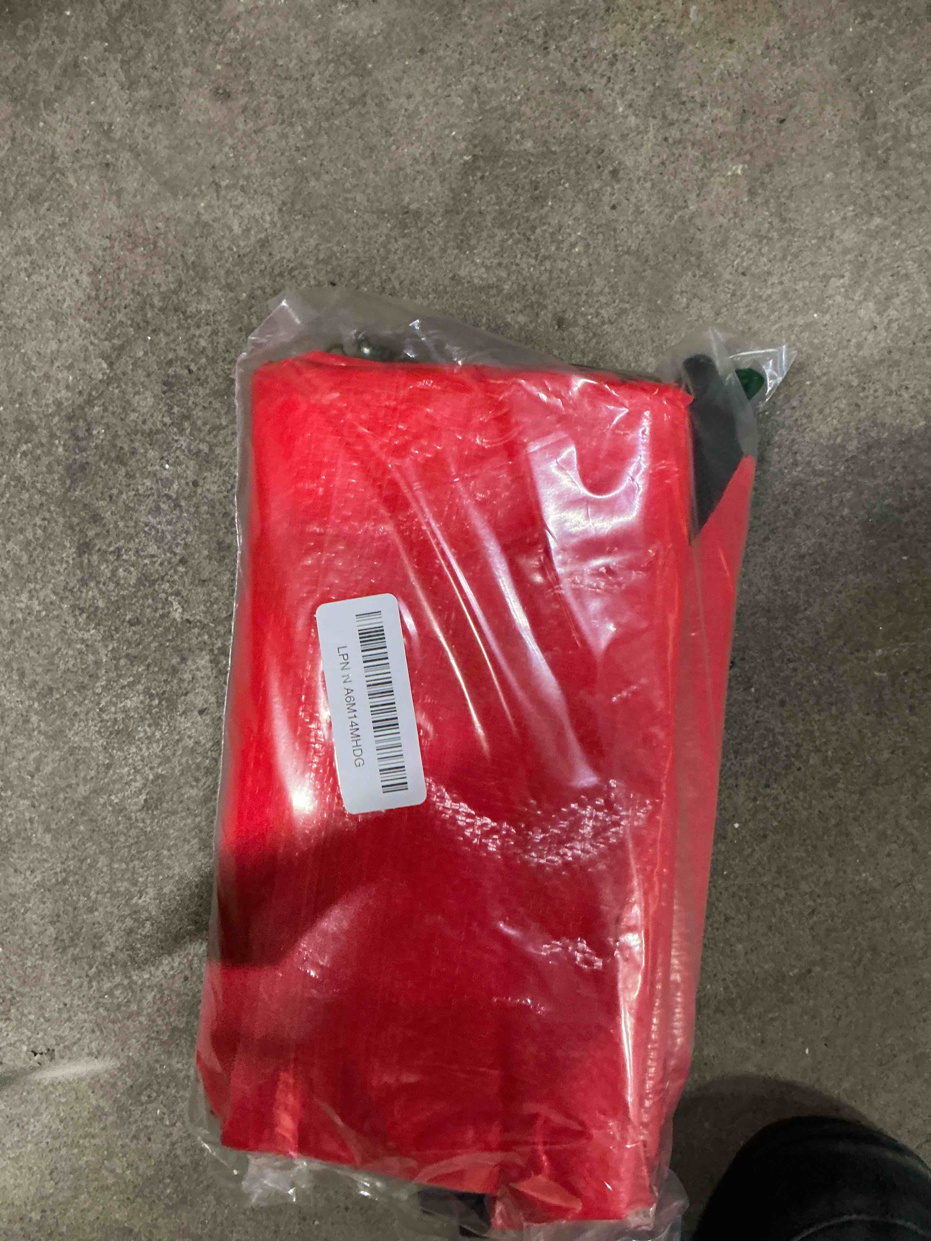 Condition photo showing New/Like New for BALEINE Wreath Storage Container, 2 Pack Christmas Wreath Storage Bag with Tear Resistant PE Material and Reinforced Handle for Holiday Xmas (Red, 24"x8") Red 24"x8"