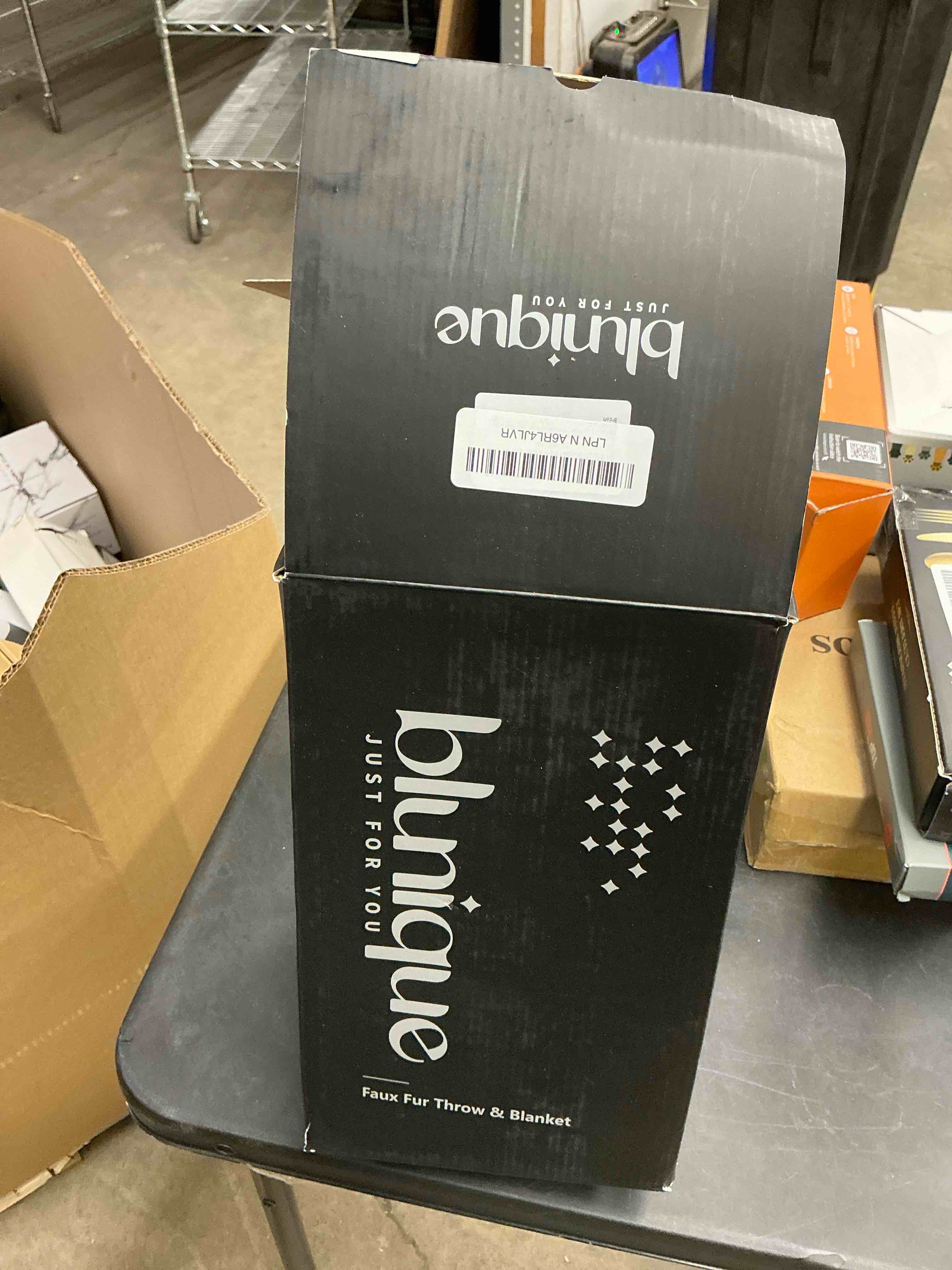 Condition photo showing Good Condition for Ultra Soft Cozy Faux Fur Throw Blanket, Fuzzy Plush Thick Bubble Blanket, Oversize Luxury Fluffy Blanket for Couch, Sofa, Bedroom, and Living Room, 50x60 Inches, Light Brown Bubble Light Brown Throw