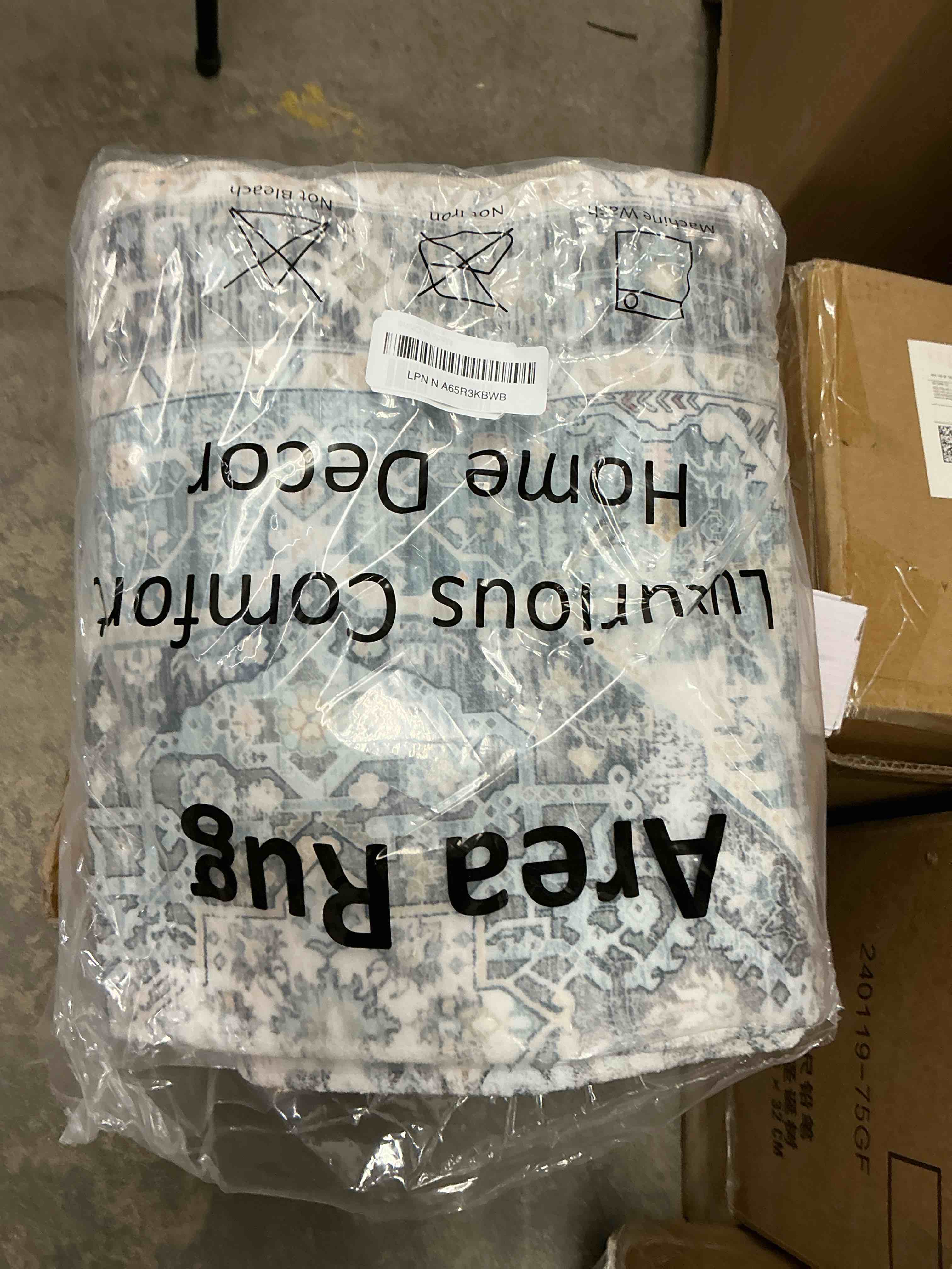 Condition photo showing New/Like New for Runner Rug 2×8, Vintage Boho Rug,Ultra-Soft Low Pile, Washable, Non Slip,Stain Resistant Printed Carpet for Hallway Kitchen Living Room Bedrooms Playroom Office, Light Blue Light Blue 2' x 8' (Runner)