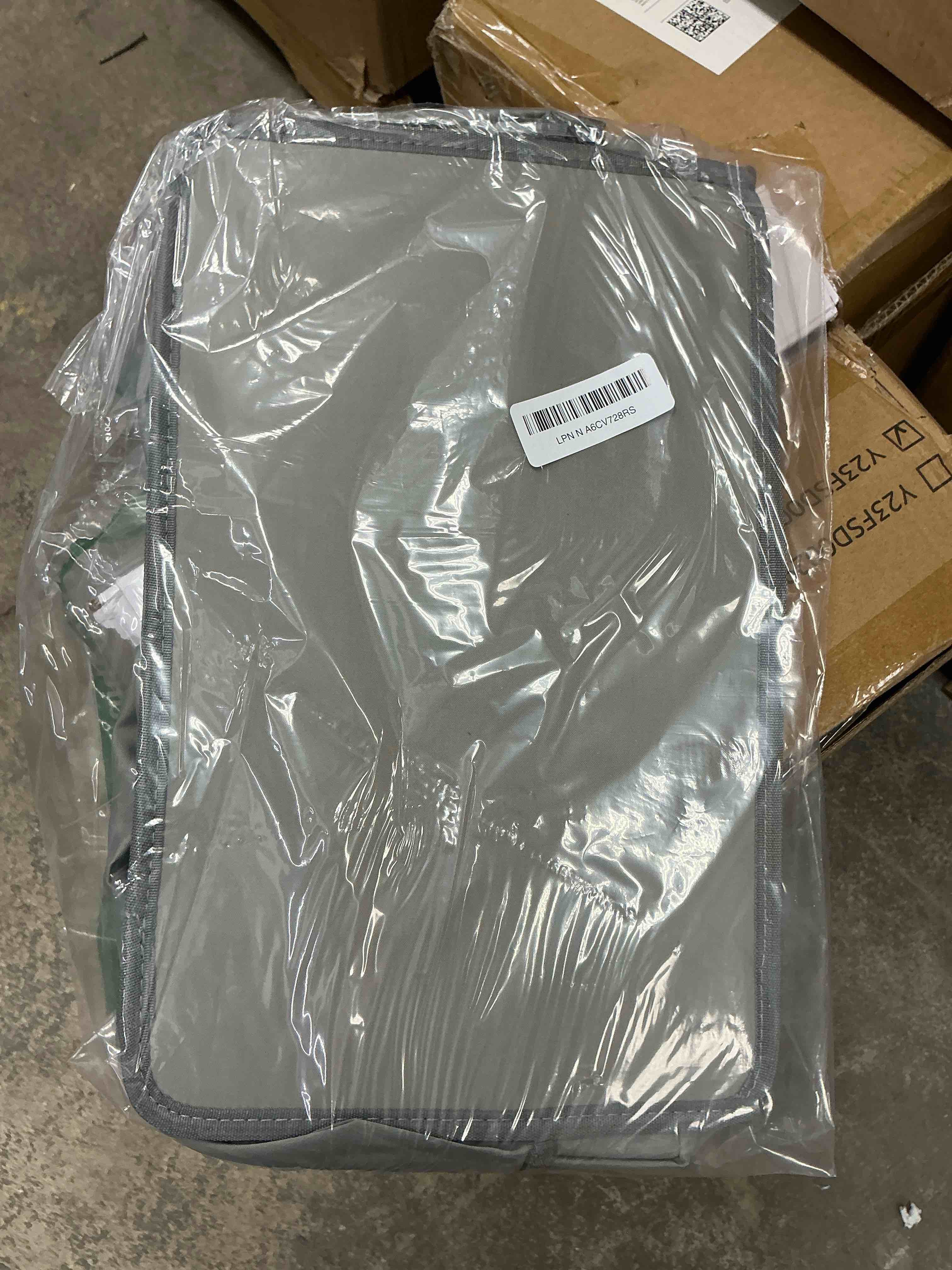 Condition photo showing Good Condition for Hanging Diaper Organizer for Crib/Playpen/Bassinet – Hold 80+ Diapers - 4 Deep Pockets-H19in x L15 in Changing Table Diaper Holder - Hanging Diaper Stacker Nursery Caddy Organizer - Grey