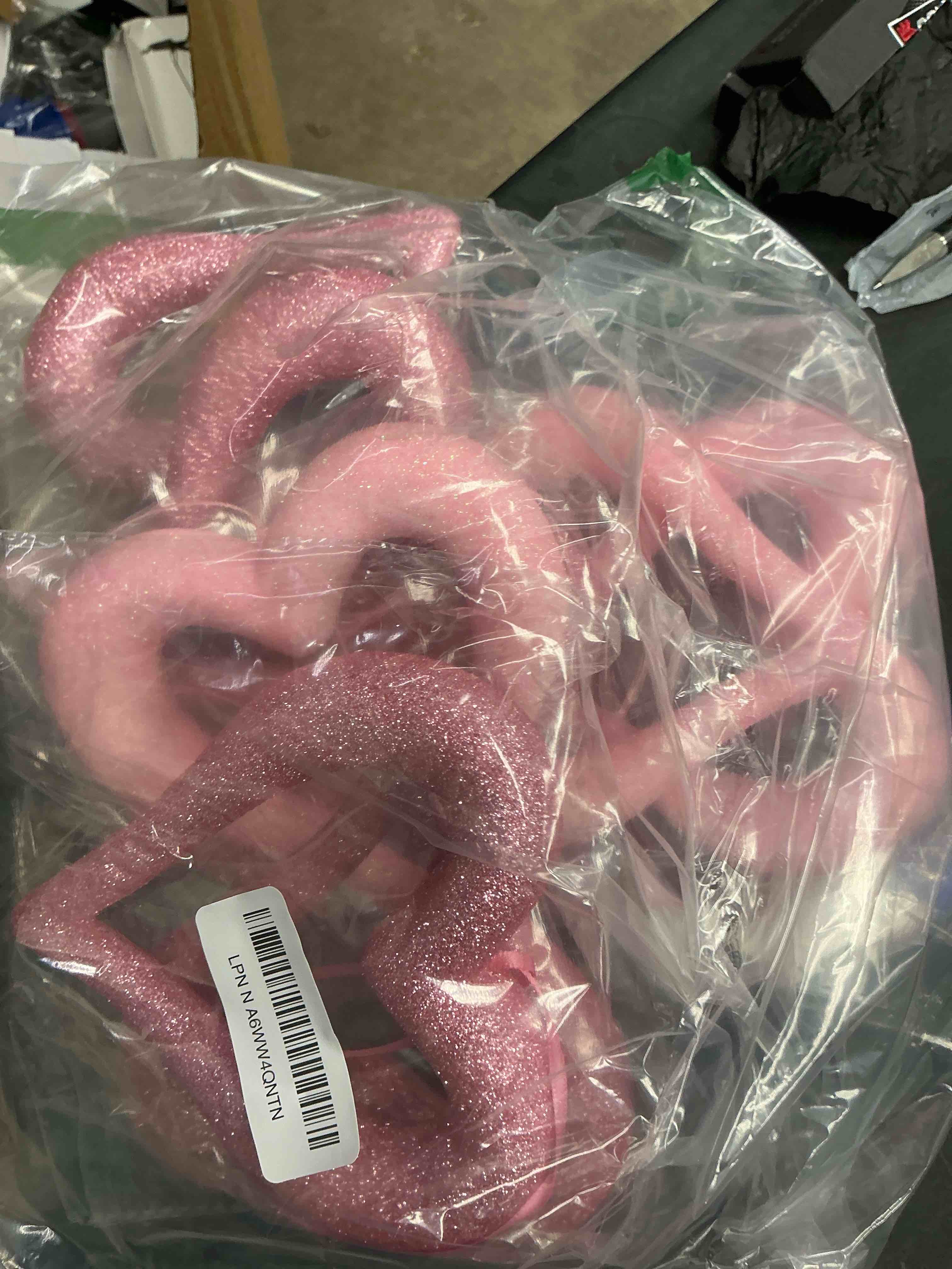 Condition photo showing Good Condition for Roowest 12 Pcs Large Valentines Heart Ornaments for Tree 3D Glitter Heart Hanging Ornament Wreath 5.