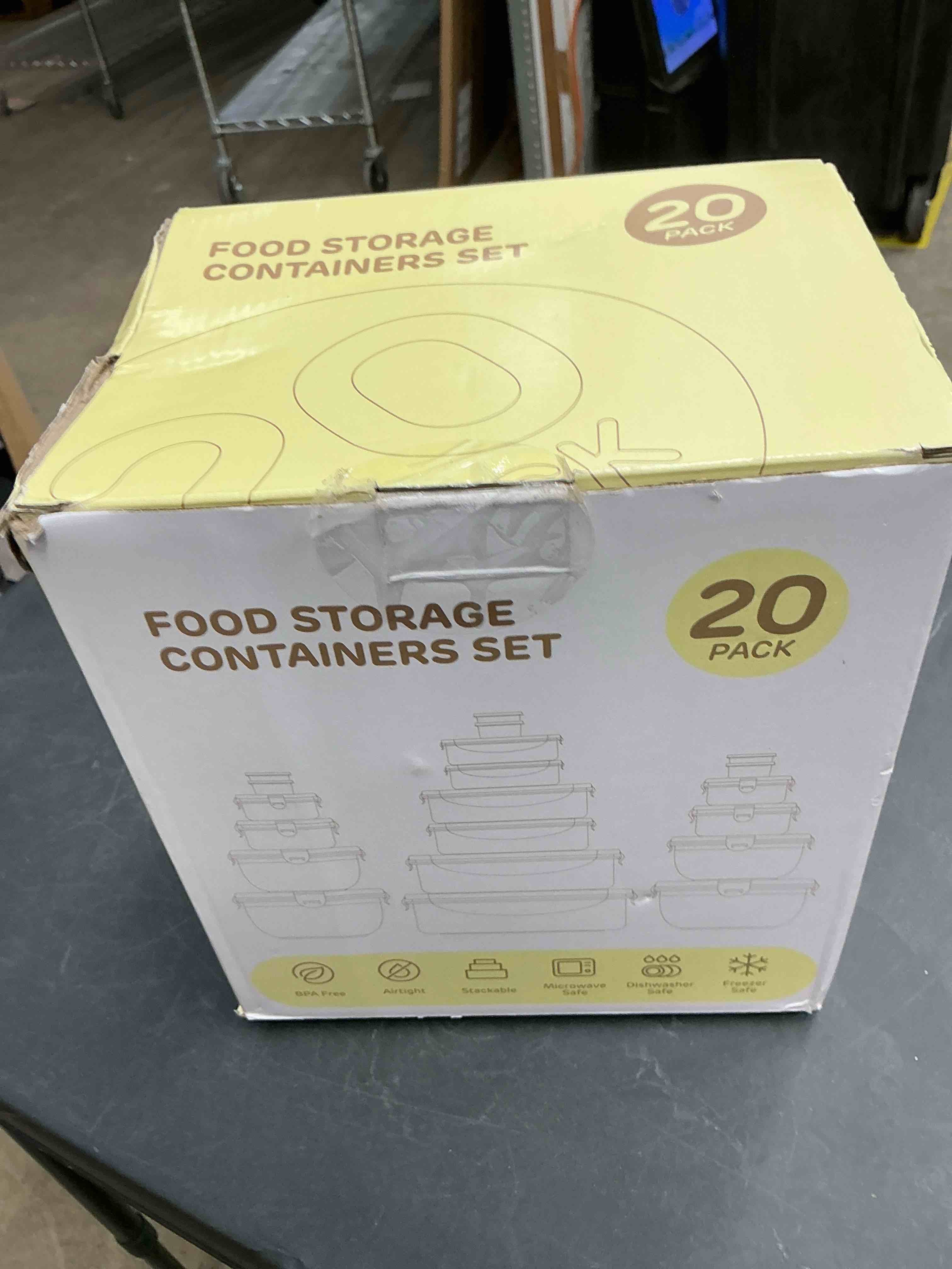 Condition photo showing New/Like New for 40 PCS Food Storage Containers with Lids Airtight (20 Lids &20 Containers) - Leakproof Meal-Prep Containers for Kitchen Storage Reusable Plastic Microwave/Dishwasher Safe with Labels & Pen 20 Pack