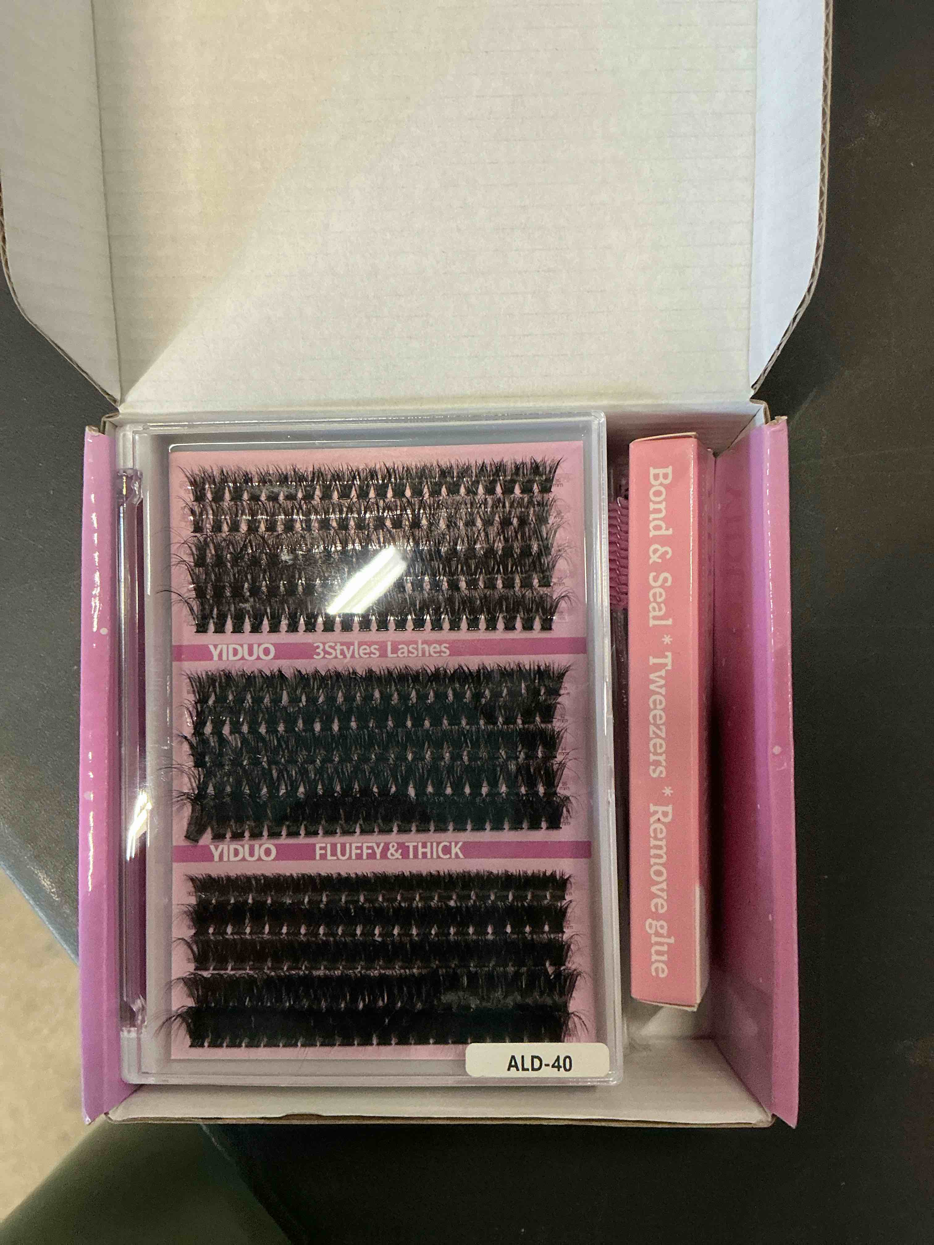 Condition photo showing New/Like New for YlDUO Lashes Clusters Kit 7 style Mix Clusters Eyelashes Extensions 835Pcs C-Curl Volume Lashes Clus