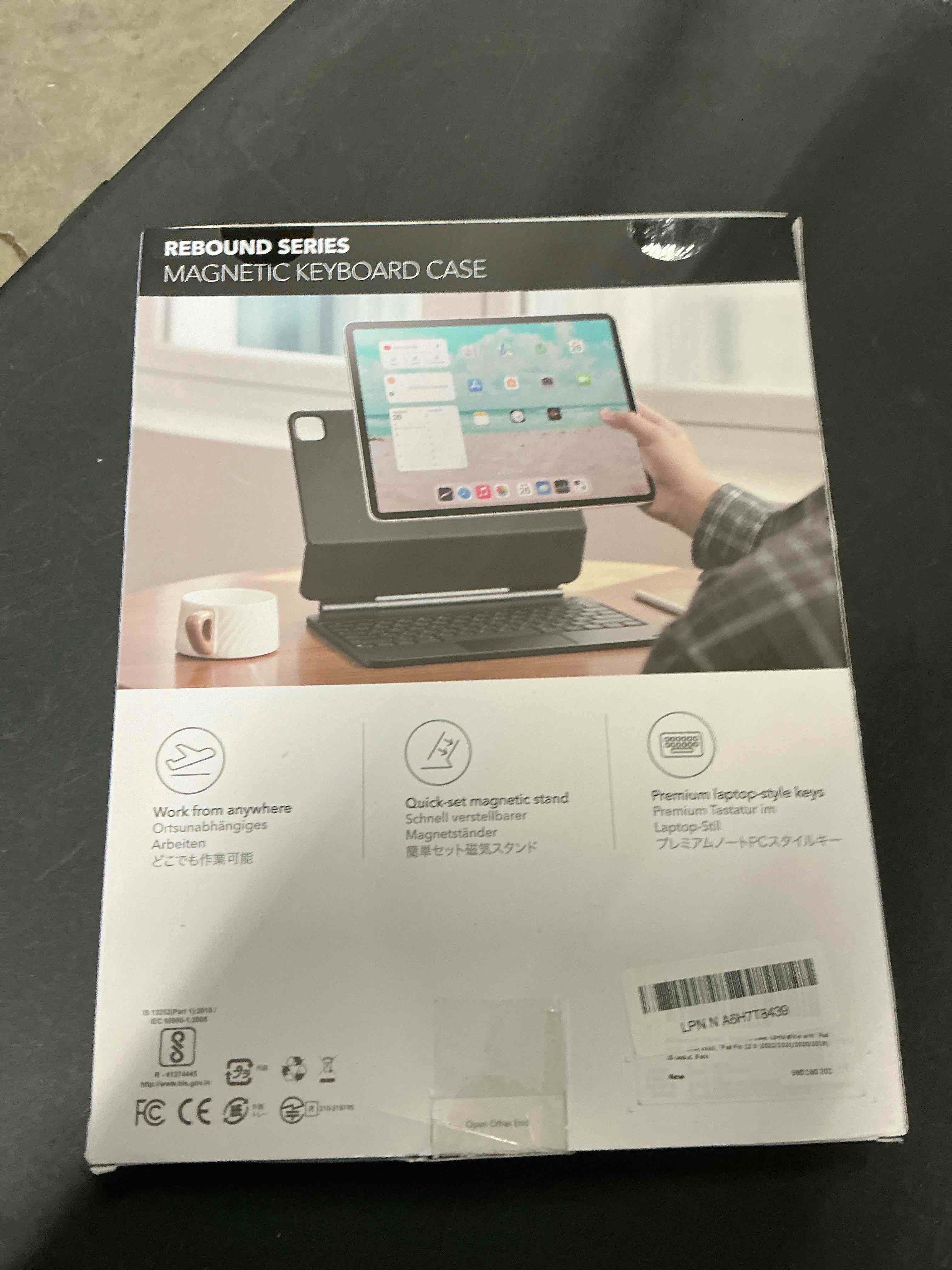 Condition photo showing New/Like New for ESR iPad Air 13 Inch Case Keyboard (M3/M2, 2025/2024) & iPad Pro 12.9 inch (6th/5th/5th/3rd) Magic Keyboard, Easy-Set Floating Cantilever Stand, Precision Multi-Touch Trackpad, Rebound Series, Black iPad Air 13/Pro 12.9(6th/5th/5th/3rd) Black
