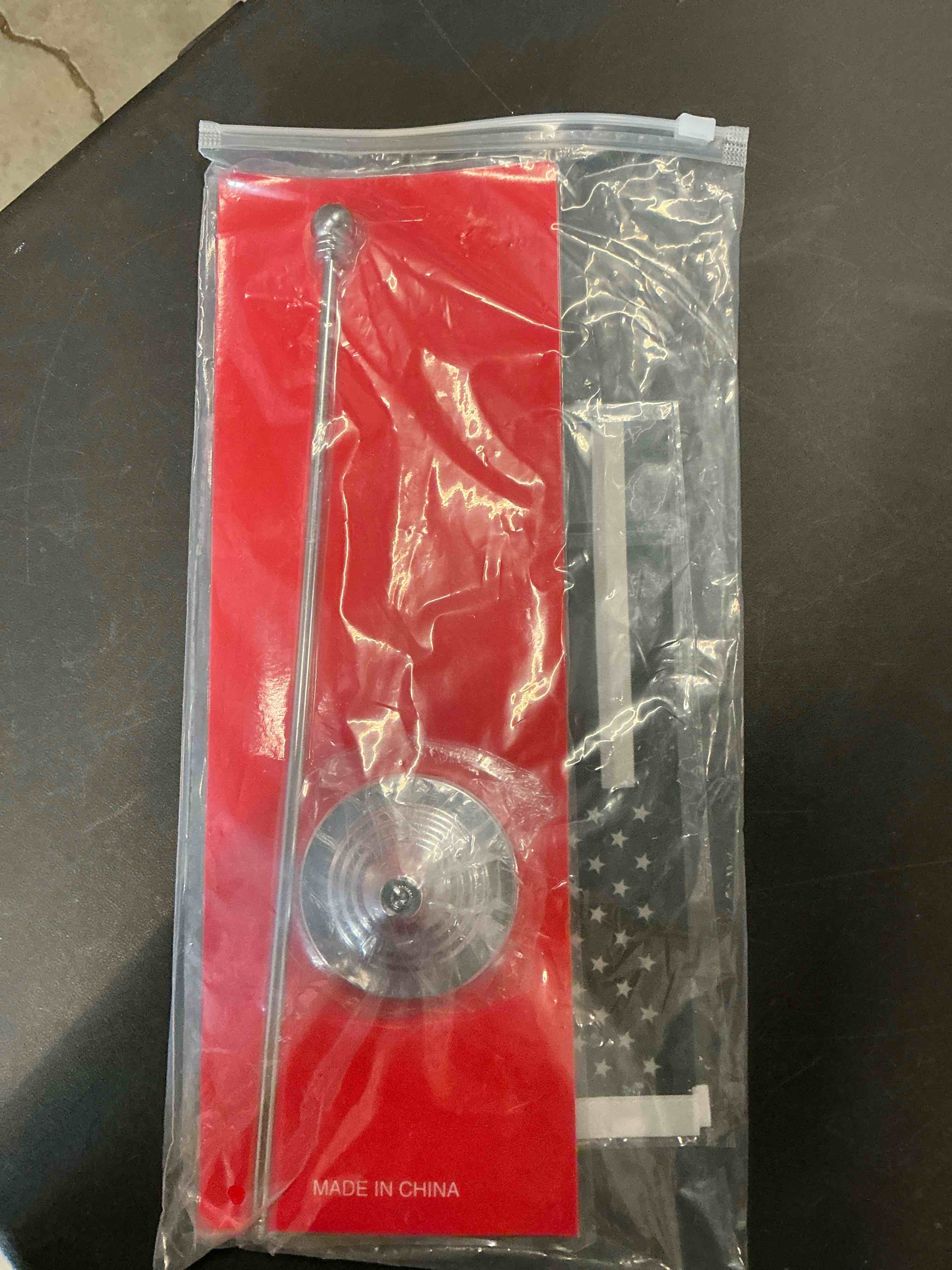 Condition photo showing New/Like New for GentleGirl.USA Thin Red Line American Firefighter Table Flag, stick Small Mini American Firefighter Flag Office Table Flag on Stand with Stand Base, Firefighter Celebration Event,home desk decoration