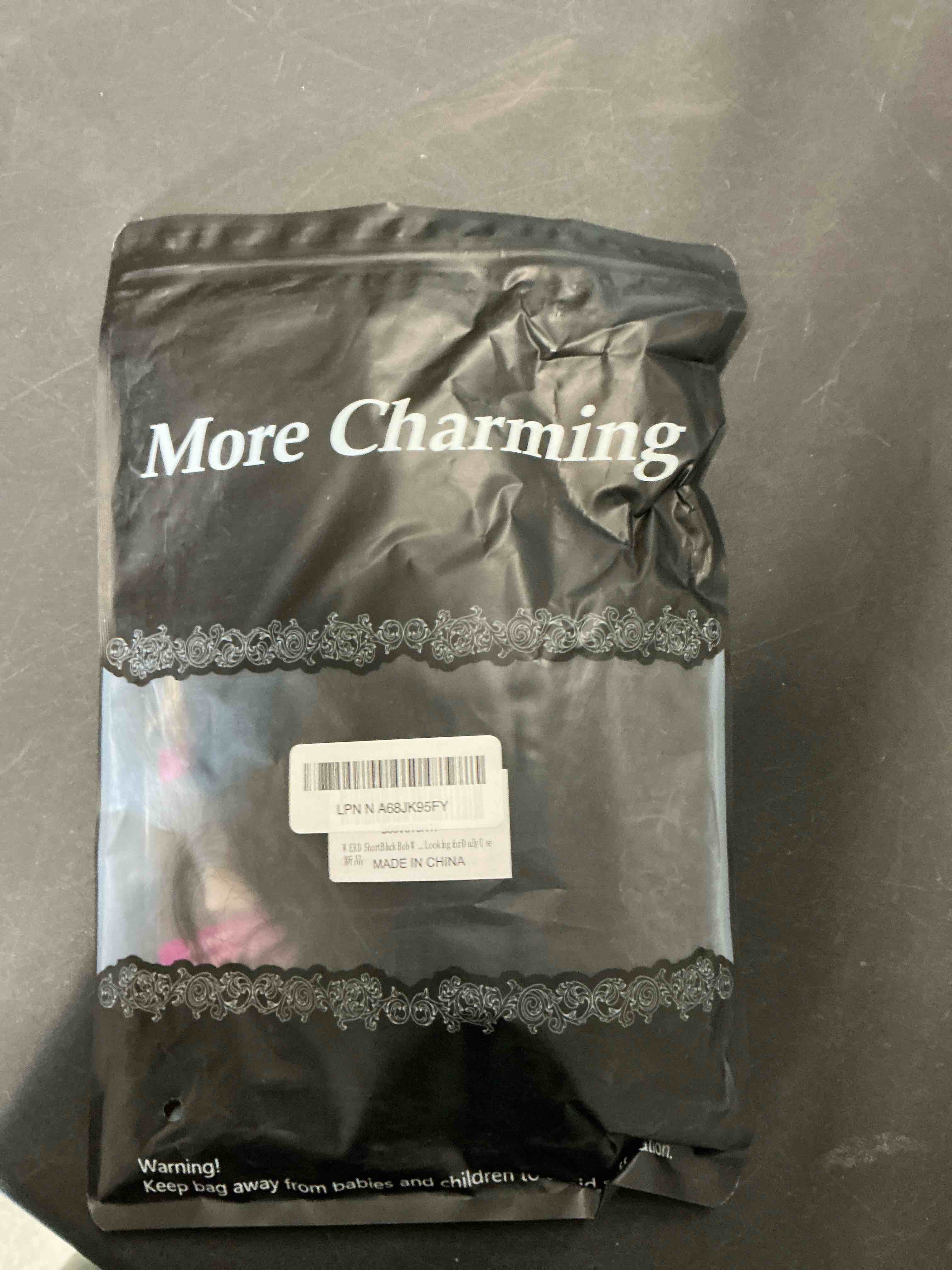 Condition photo showing Good Condition for WERD Black Short Bob Wig,Straight Black Bob Wig with bangs, 10 inch Straight Bob Bangs Wig for Women Natural Looking for Daily Use