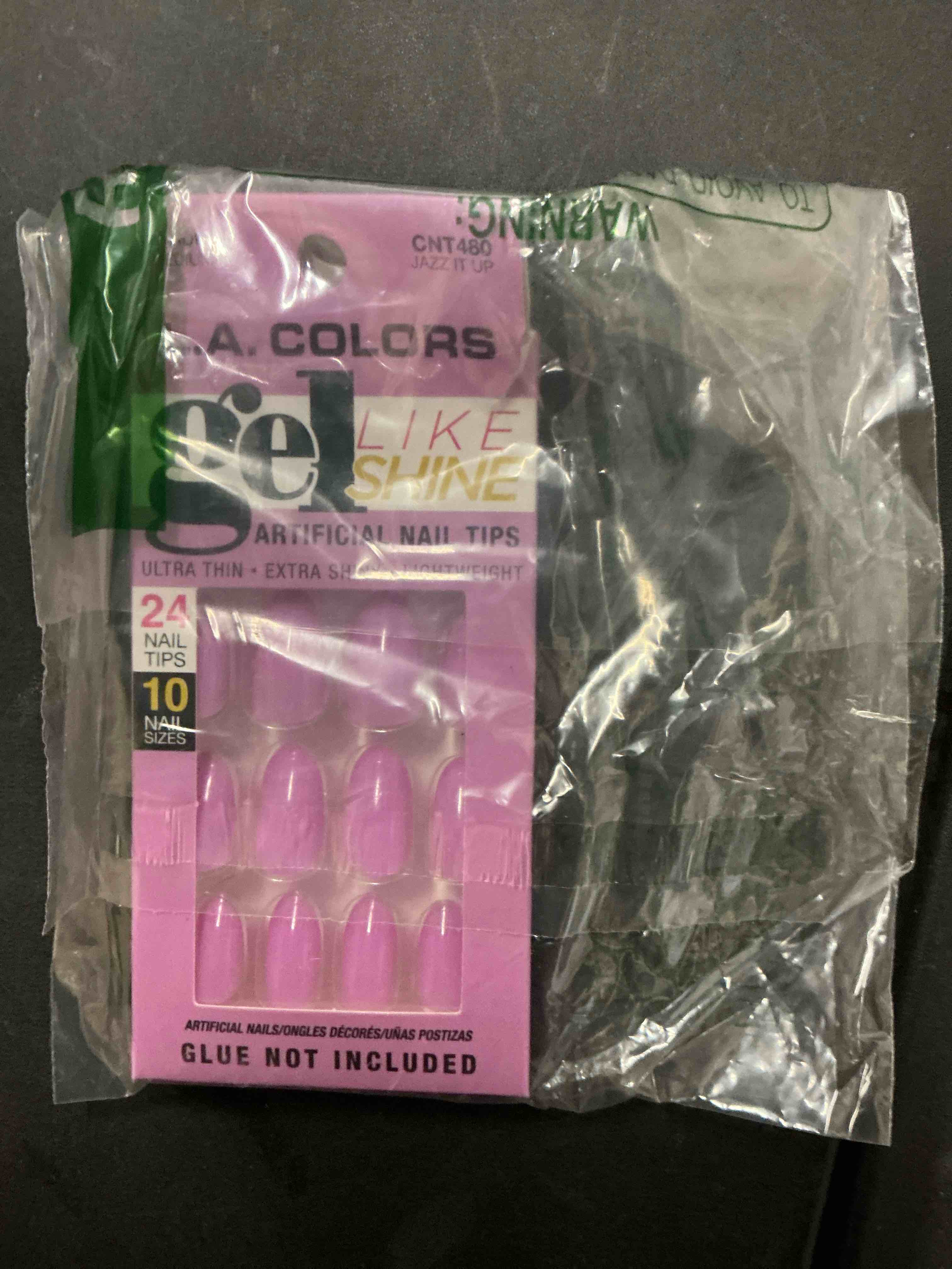 Condition photo showing Good Condition for L.A. COLORS Gel Like Shine Nail Tips, Jazz It Up CNT480 Extra Short