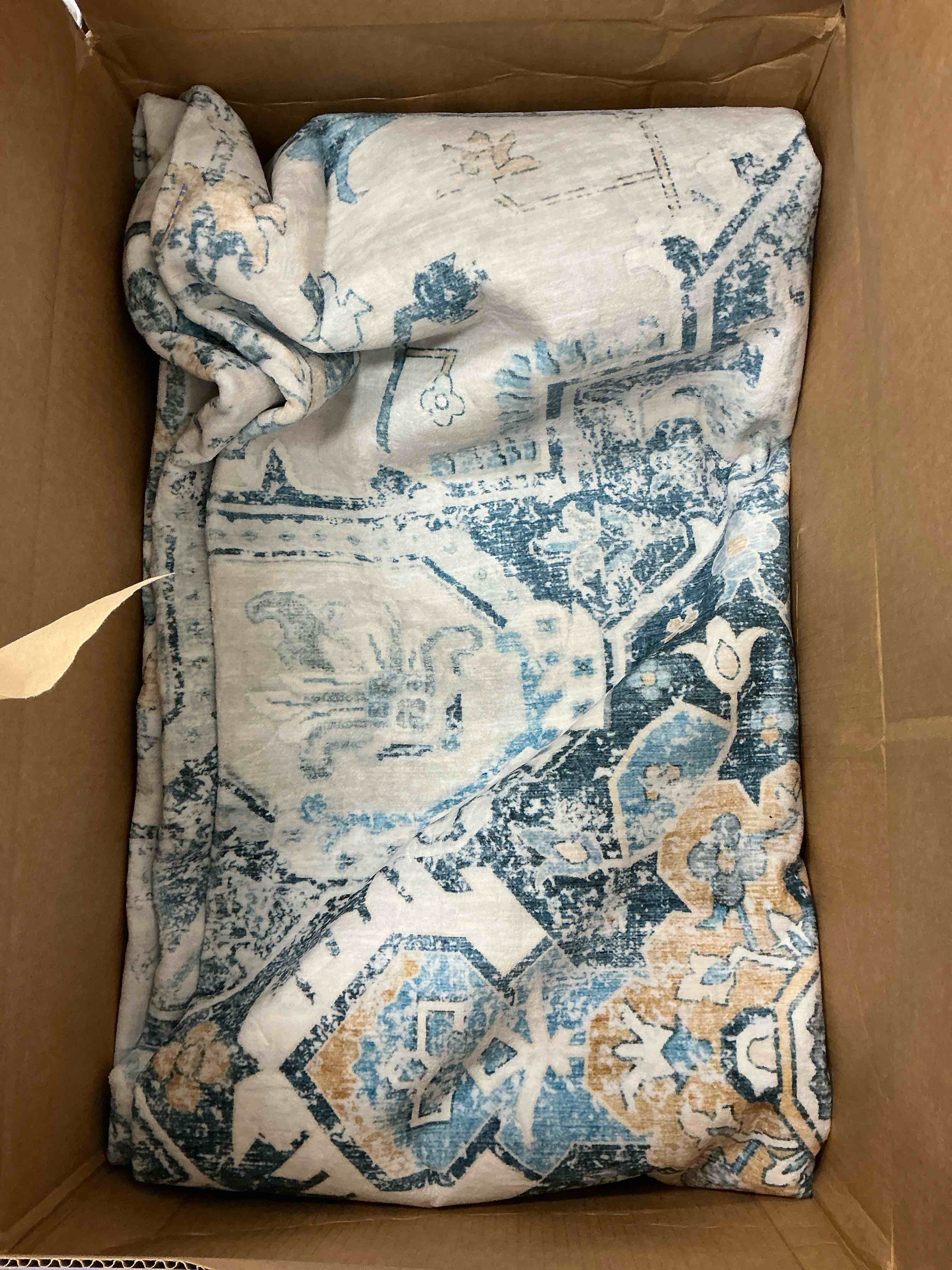 Condition photo showing Good Condition for Pentantan Area Rugs for Living Room  Boho 9 x12  Washable Bedroom Rug  Non Slip Indoor Carpet  Blue