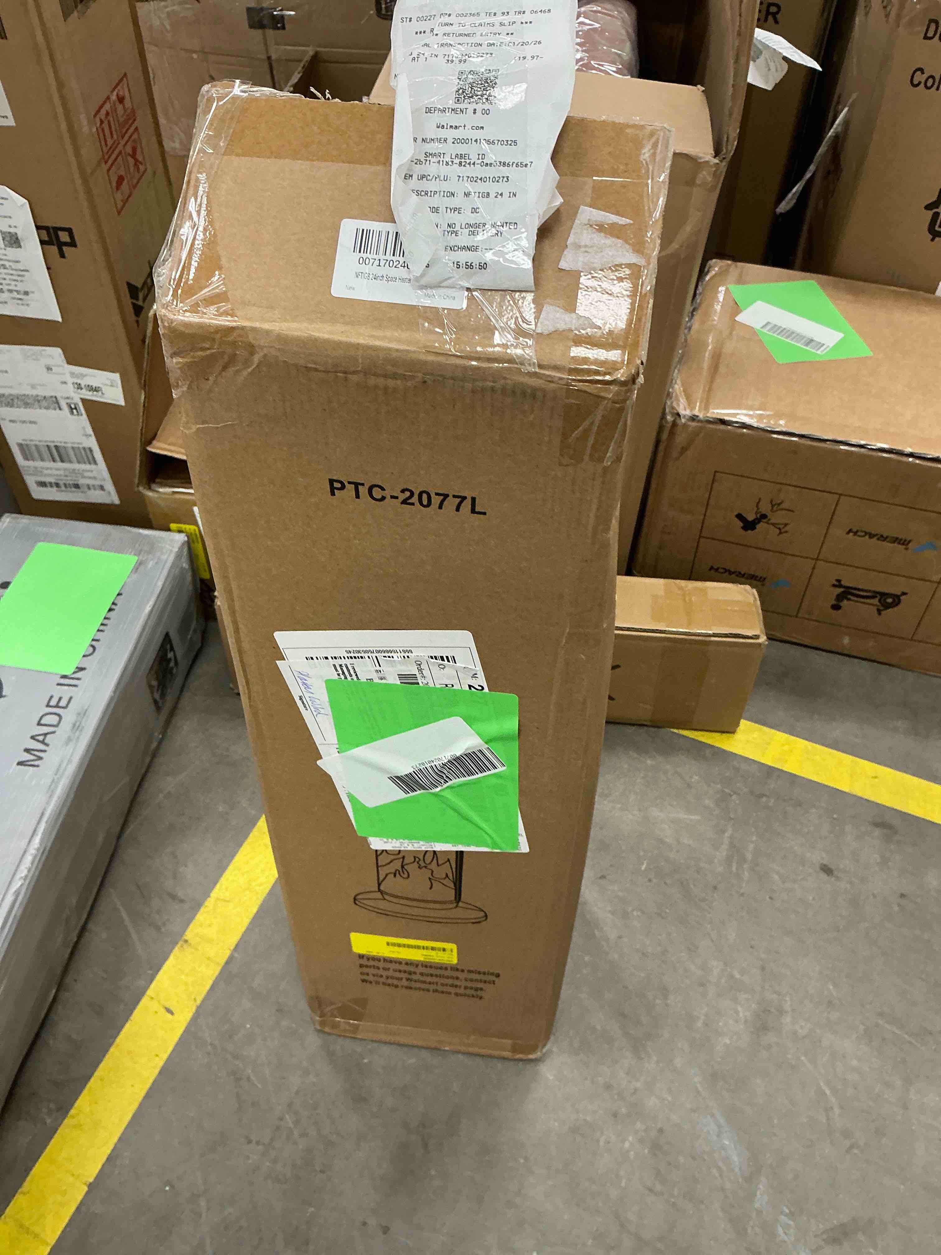 Condition photo showing New/Like New for NFTIGB Space Heater, 1500W Quiet Oscillating Ceramic Heater for Large Room, PTC Electric Heater with Realistic 3D Flame Effect, Remote Control, Thermostat, for Office, Bedroom, Indoor Use