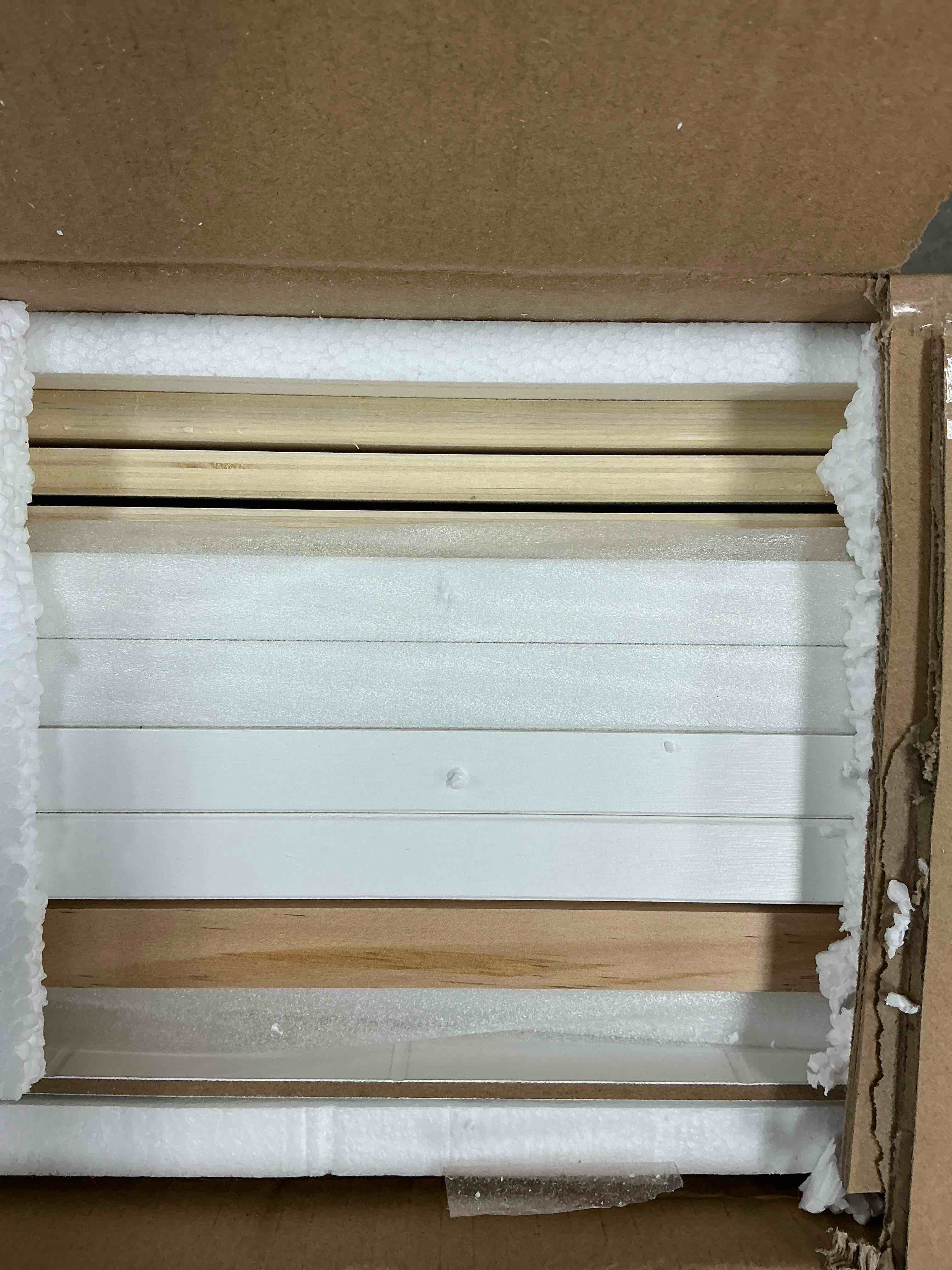 Condition photo showing New/Like New for Ktaxon Twin Wood Platform Bed with Headboard Teen Bed White