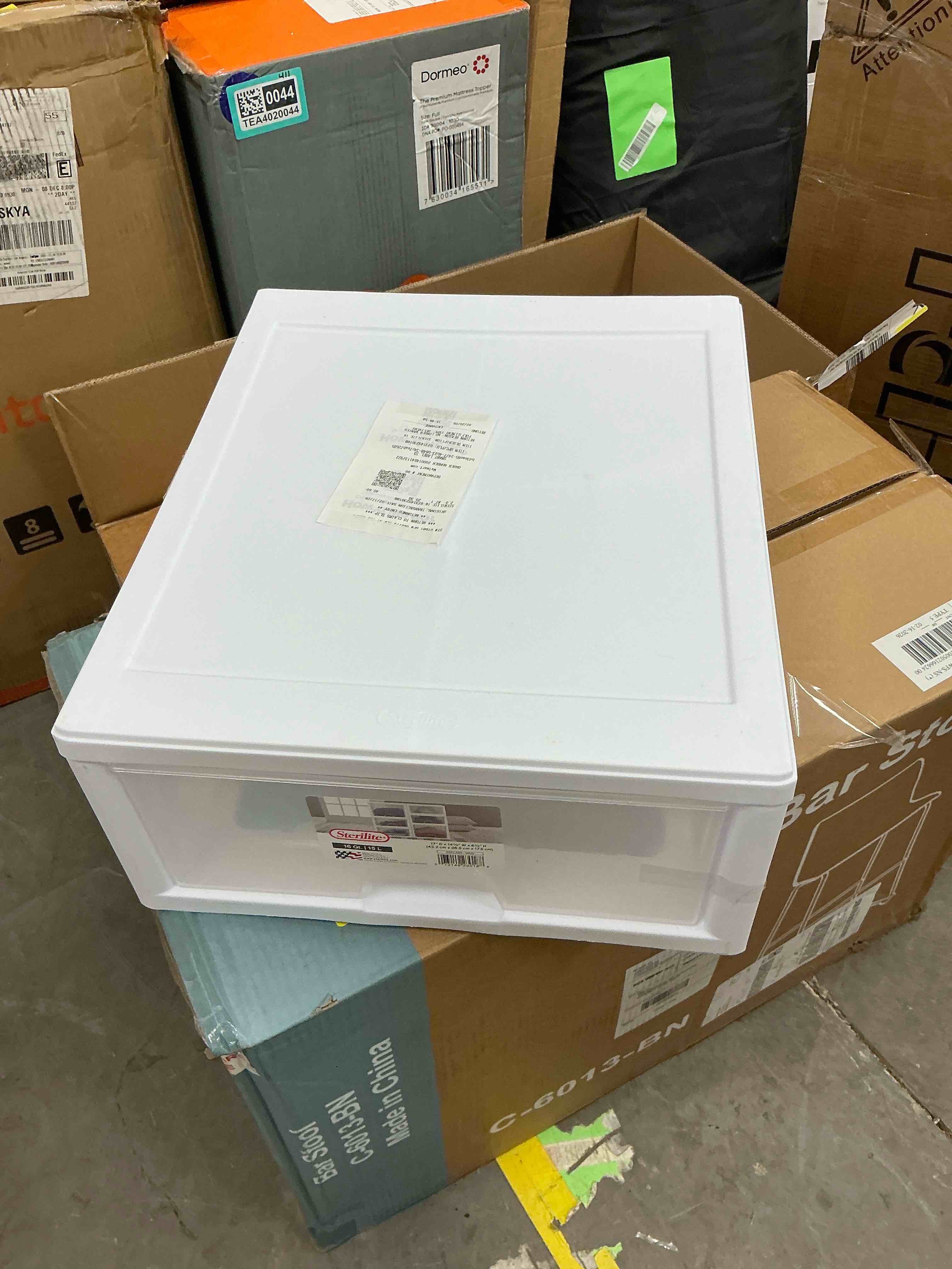 Condition photo showing Good Condition for Sterilite 16 Qt. Stacking Drawer White