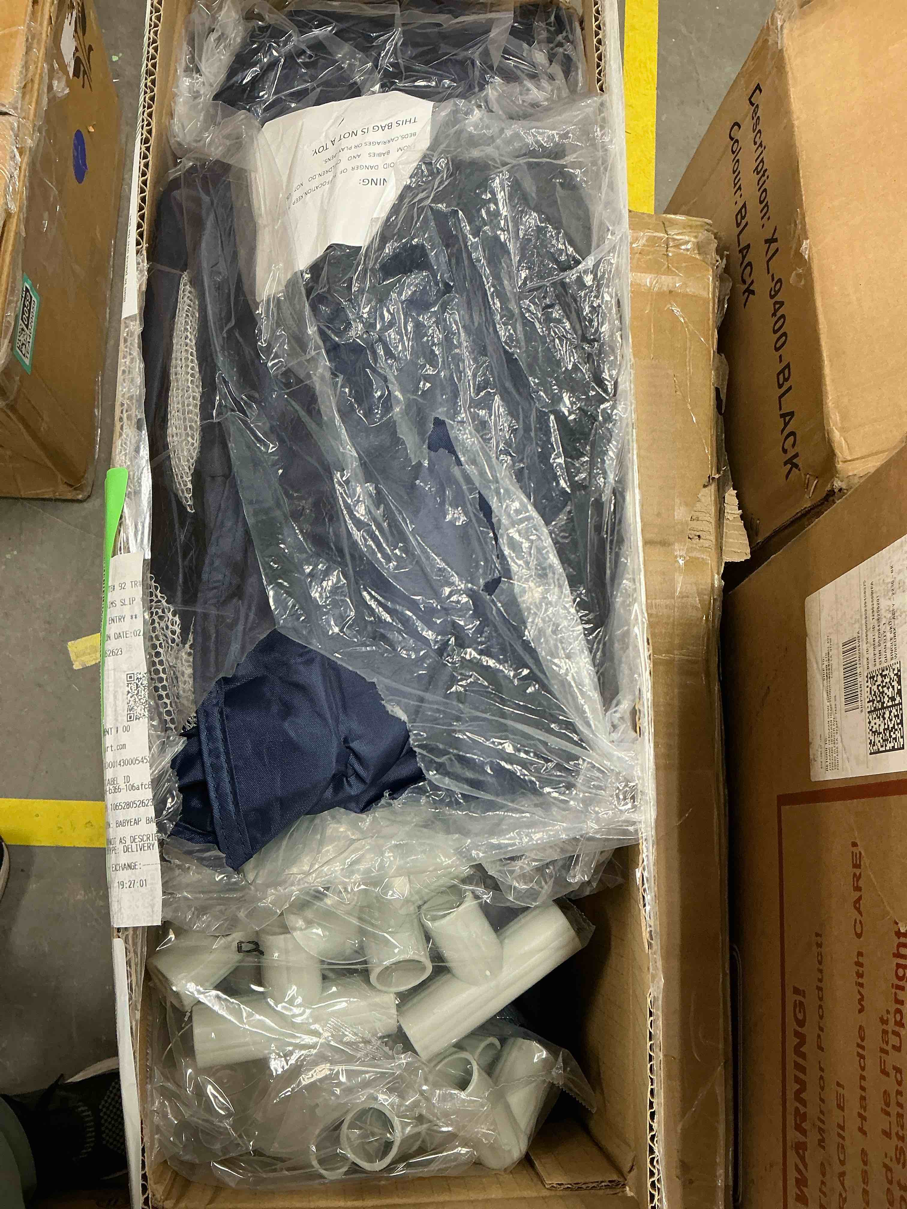 Condition photo showing New/Like New for babyeap Baby Playpen,71*50 Inch Extra Large Baby Playards for Babies and Toddlers,Fence Baby Play Yards for Indoor & Outdoor with Breathable Mesh,Navy Blue