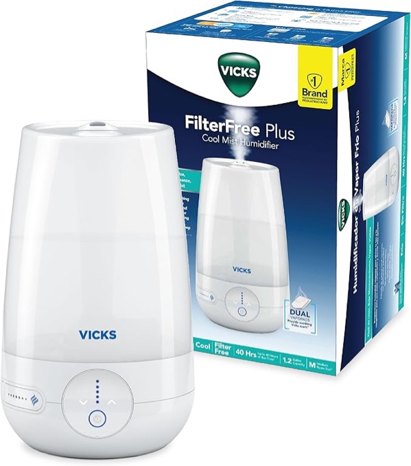 Vicks Filter Free Plus Cool Mist Ultrasonic Humidifier - 1.2gal