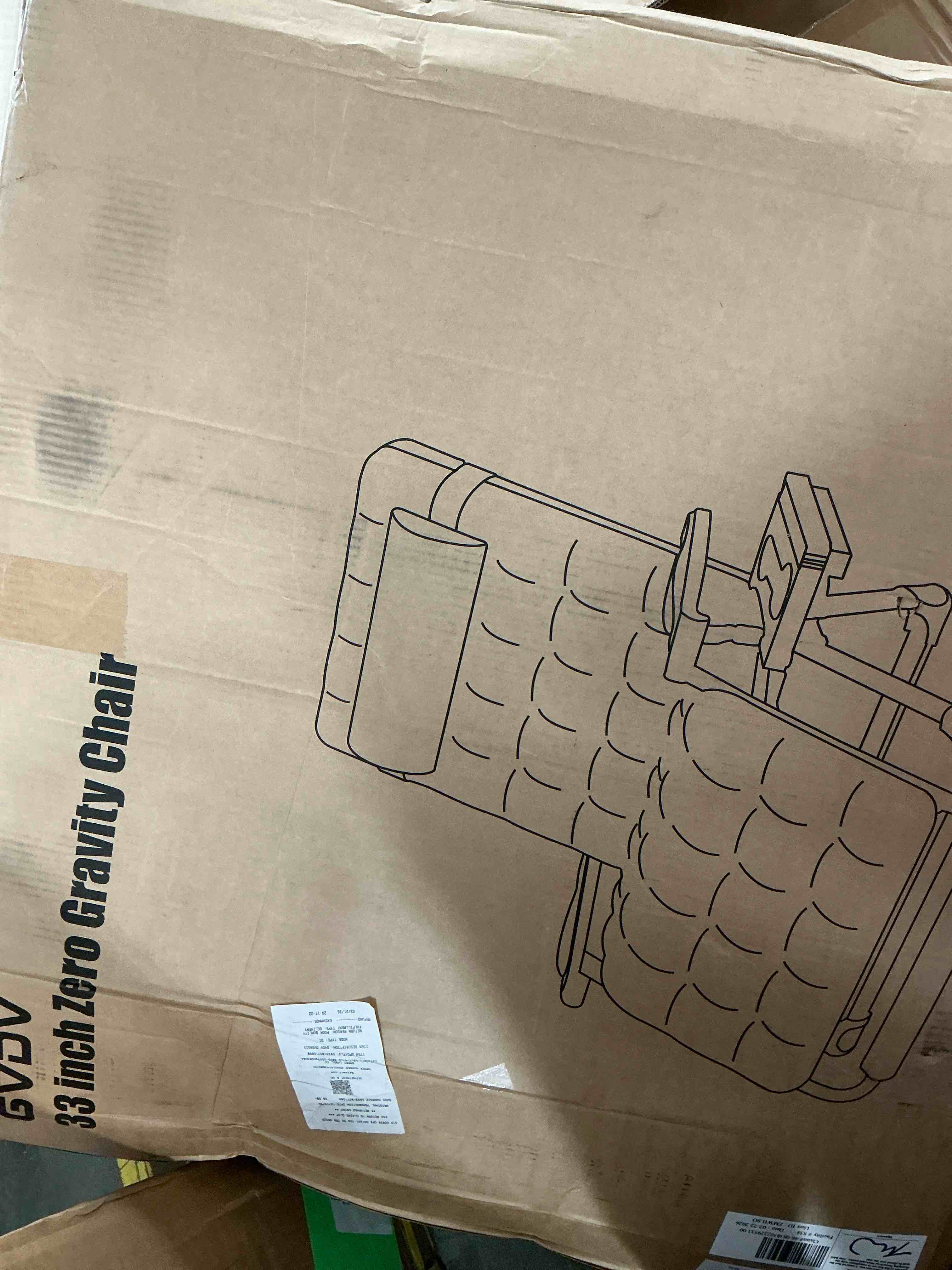 Condition photo showing Good Condition for GVDV Oversized Zero Gravity Chair, 33In XXL Lounge Chair 500lbs Capcity with Removable Thick Cushion, Lawn Patio Reclining Chair Upgraded Alloy Lock and Cup Holder, for Indoor Outdoor, Black