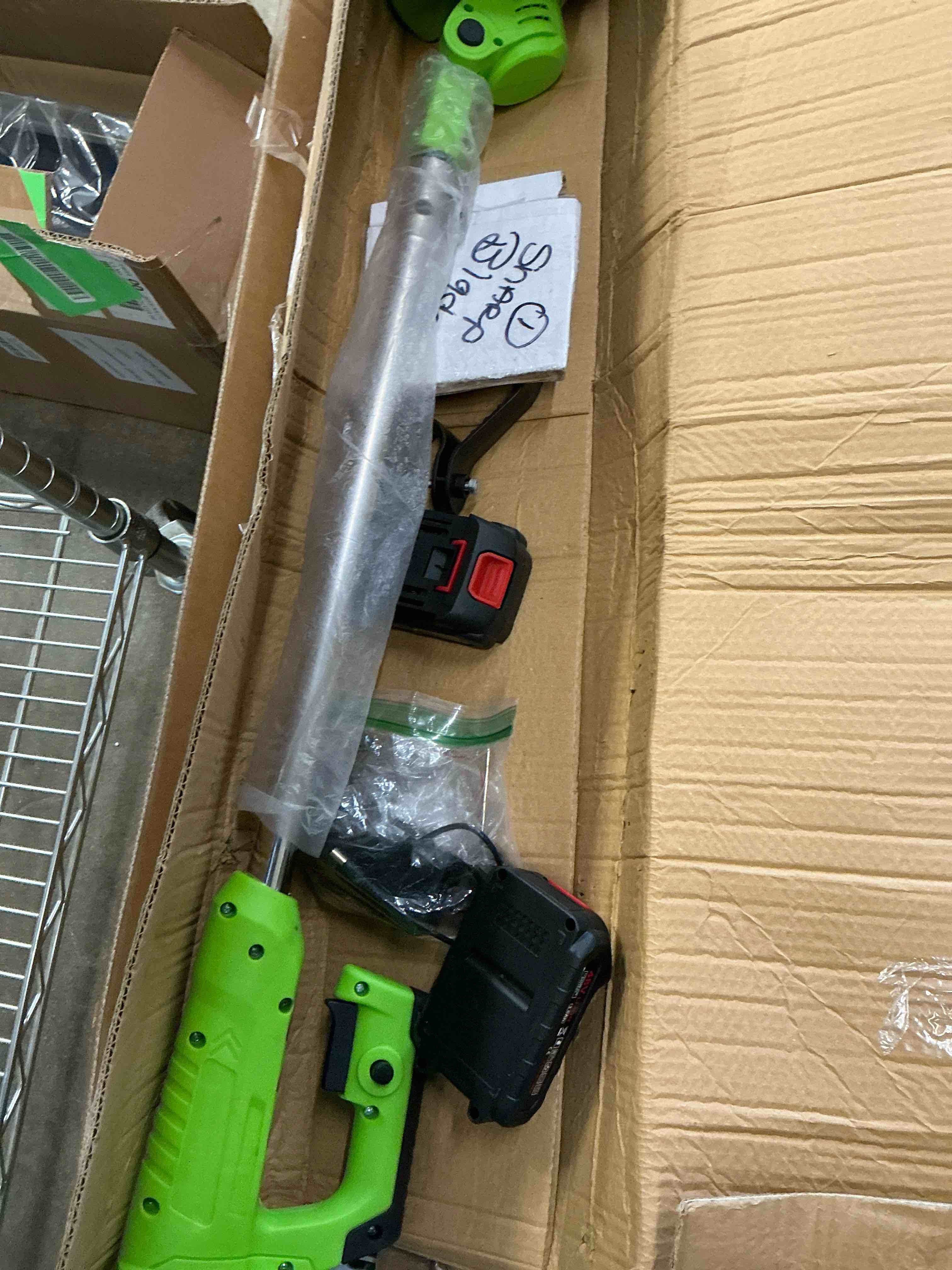 Condition photo showing As Is for YAHHU Cordless String Trimmer Battery Powered 21V - Trimmer, Edger, and Mower with Multiple Blades for Garden