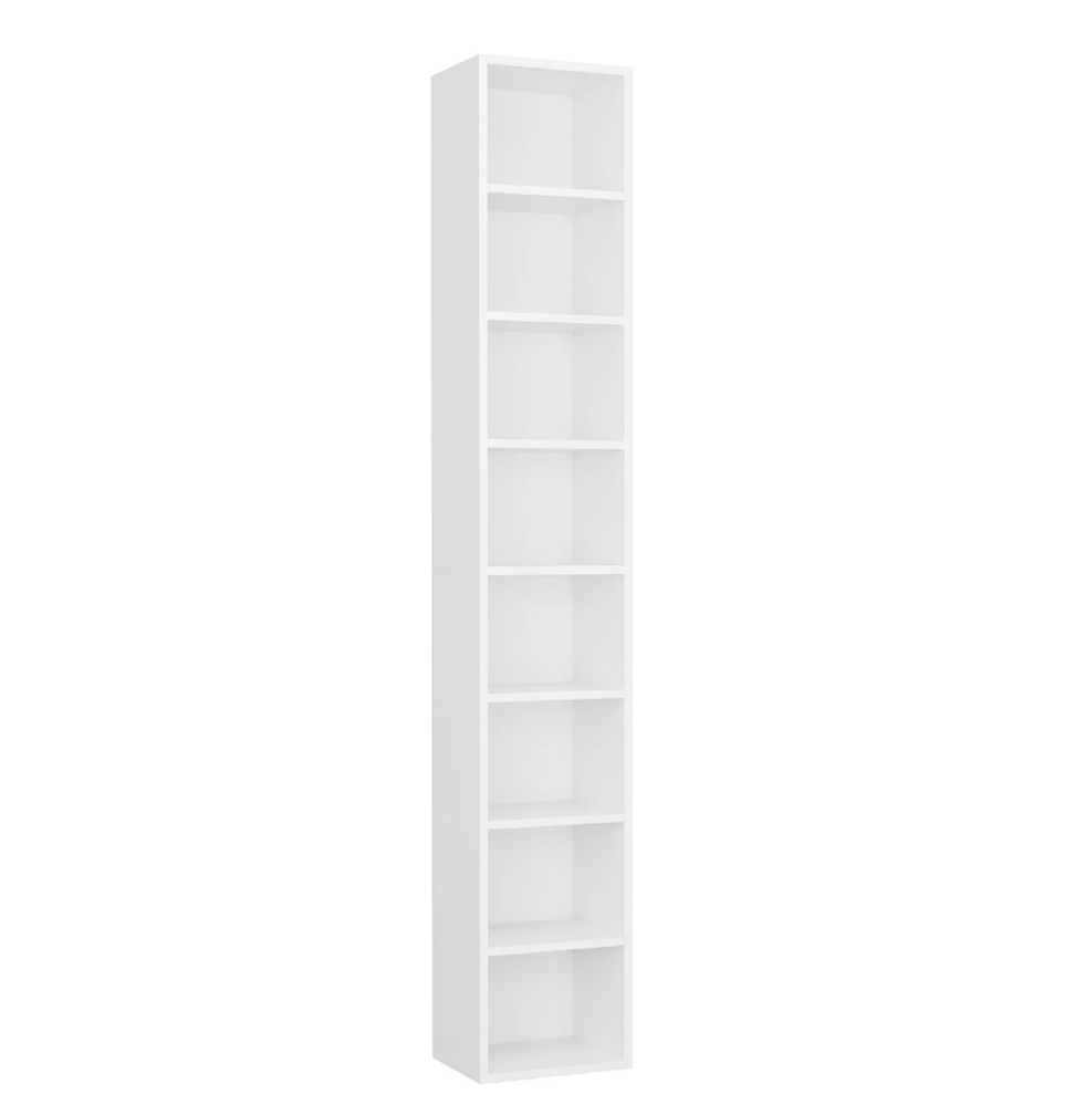 homfa 8-tier media tower  cd dvd media storage unit with 4 adjustable shelves for living room bedroom  white