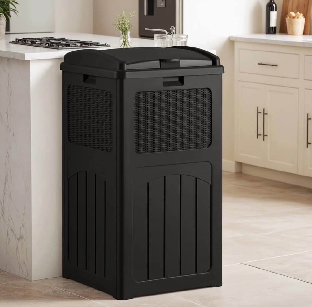 homall homes 36 gallon trash can plastic kitchen trash can,black