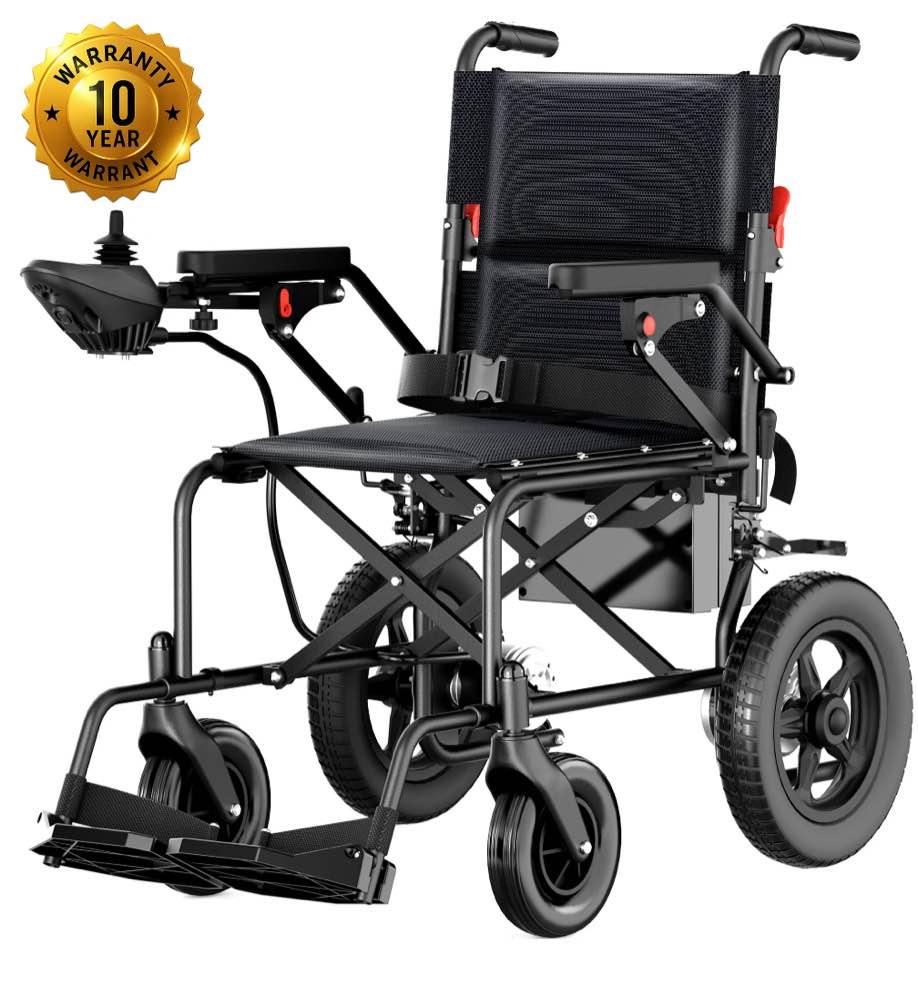 sacvon foldable electric wheelchair for seniors, all terrain motorized wheelchair for seniors with detachable battery,airline approved
