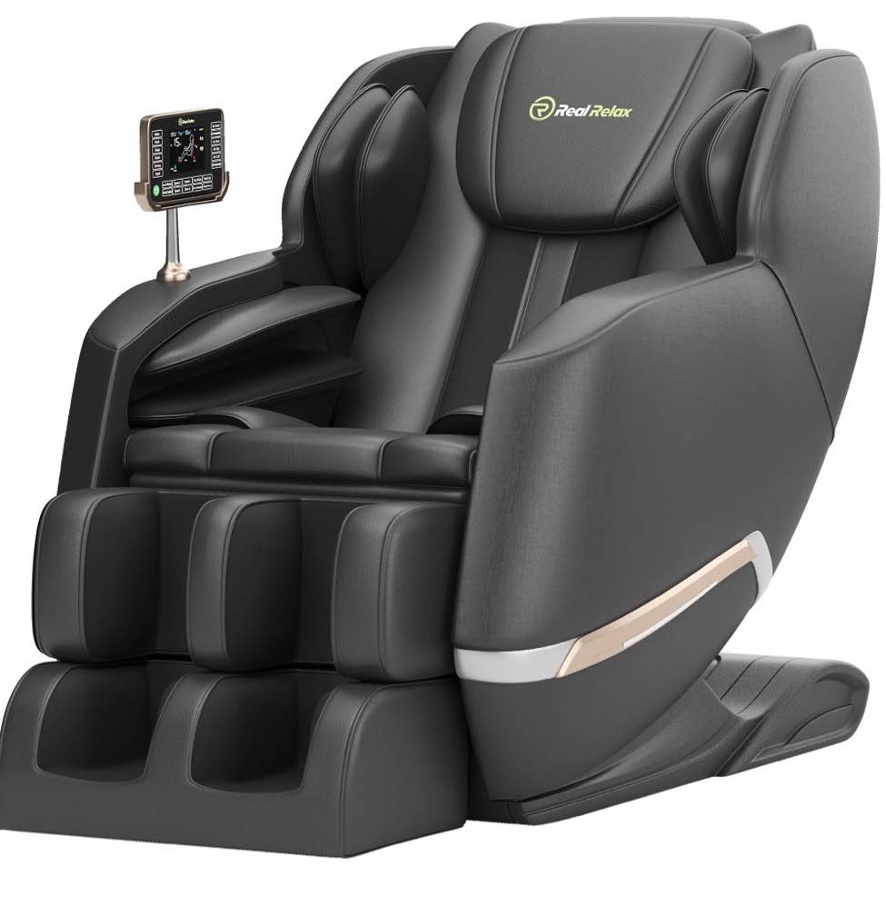 real relax full body zero gravity shiatsu recliner electric massage chair  black