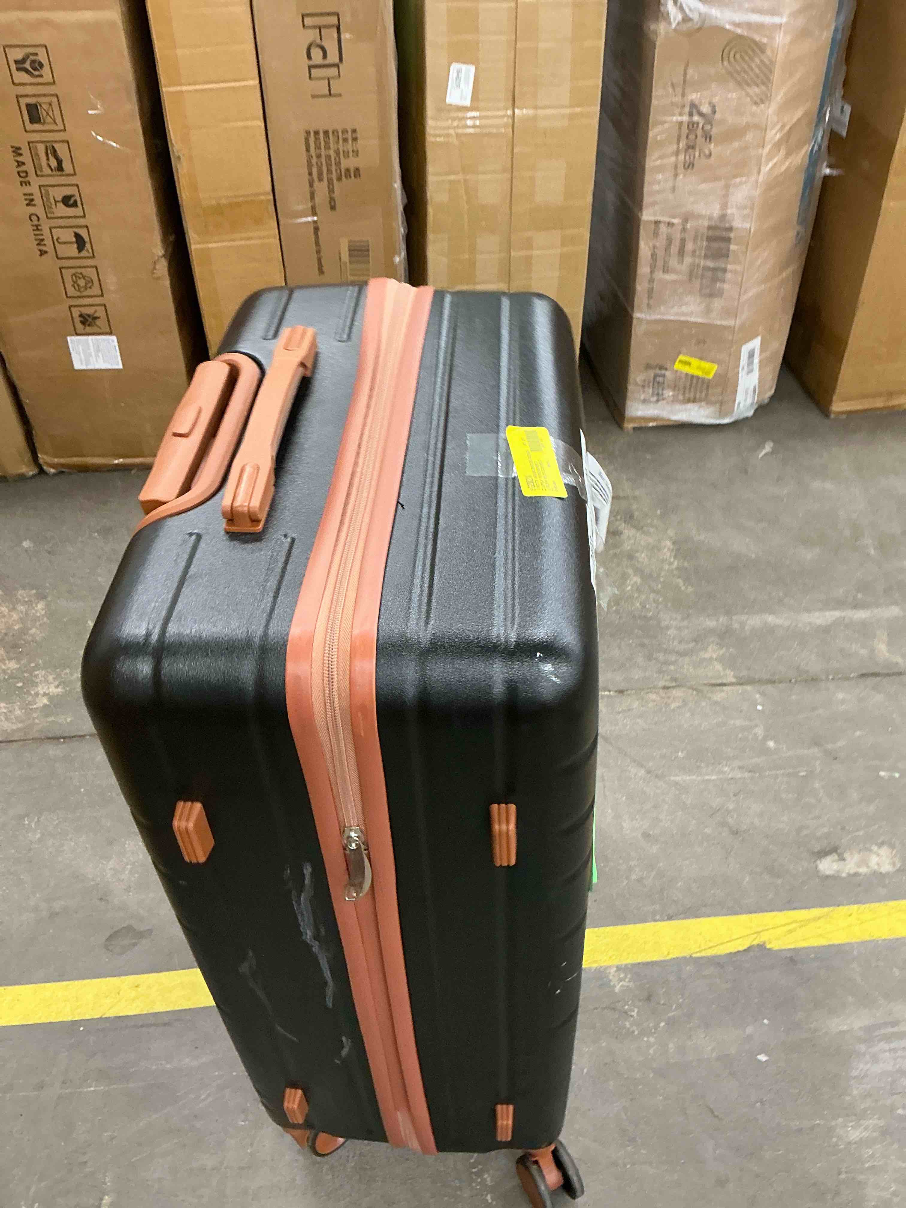 Condition photo showing As Is for zimtown luggage 1 piece  abs hardside luggage suitcase , black