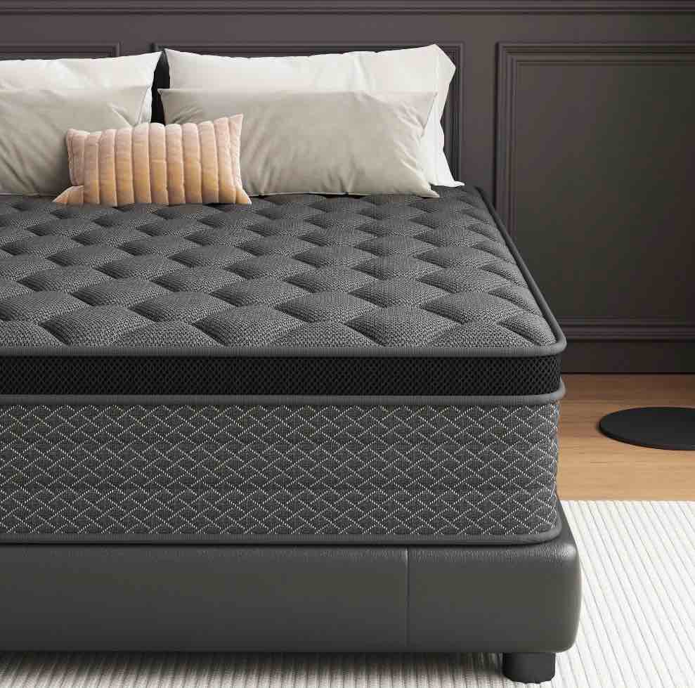 mocangtu 12" queen hybrid mattress in a box, gel memory foam with individually wrapped pocket coils, medium firm, pressure relief, cooling sleep support