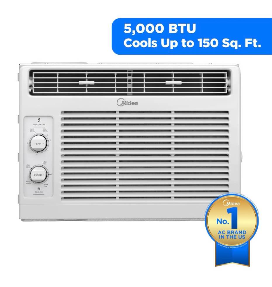 Midea 5 000 BTU 150 Sq ft Mechanical Window Air Conditioner  White  MAW05M1WWT  New