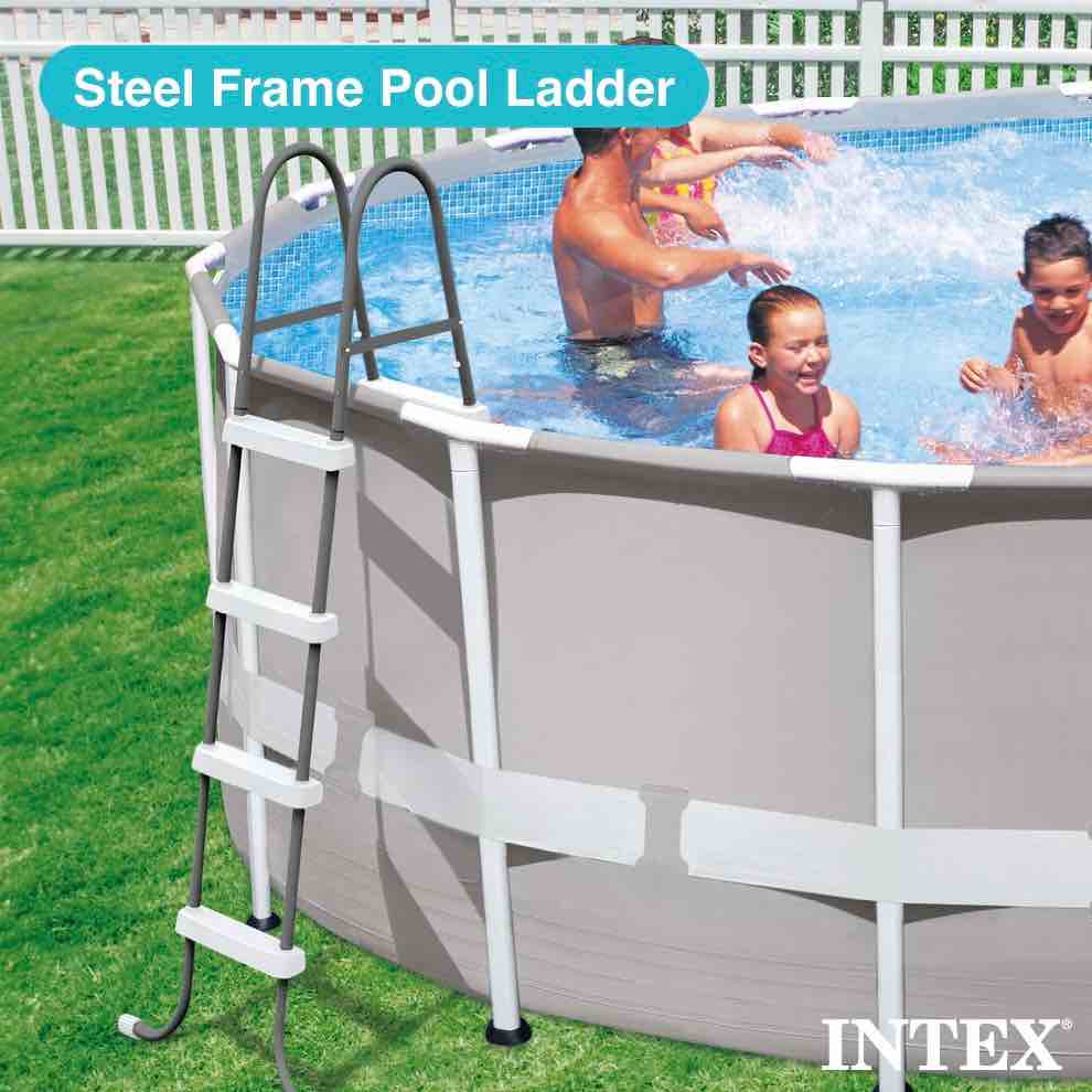 intex steel frame above ground swimming pool ladder for 48  wall height pools