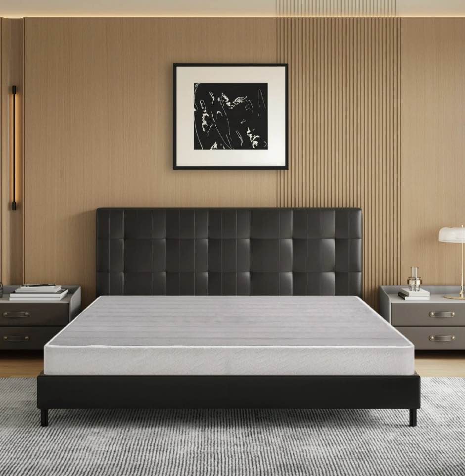 egohome 5 inch full size metal box spring, easy assembly mattress foundation, 75"*54"*5" full