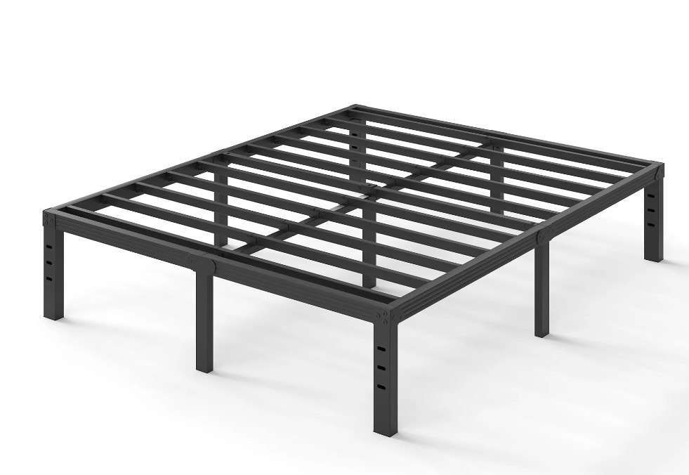 uliesc 14" heavy duty metal platform bed frame, no box spring needed, queen size