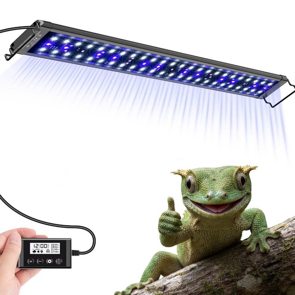 Tawatiler 27-Inch LED UVA UVB Light for Reptiles, Full Spectrum UVA & UVB Reptile Light with Auto 24-Hour Cycle Timer & 10 Dimmable with Controller for Turtles, Snakes, and Bearded Dragons