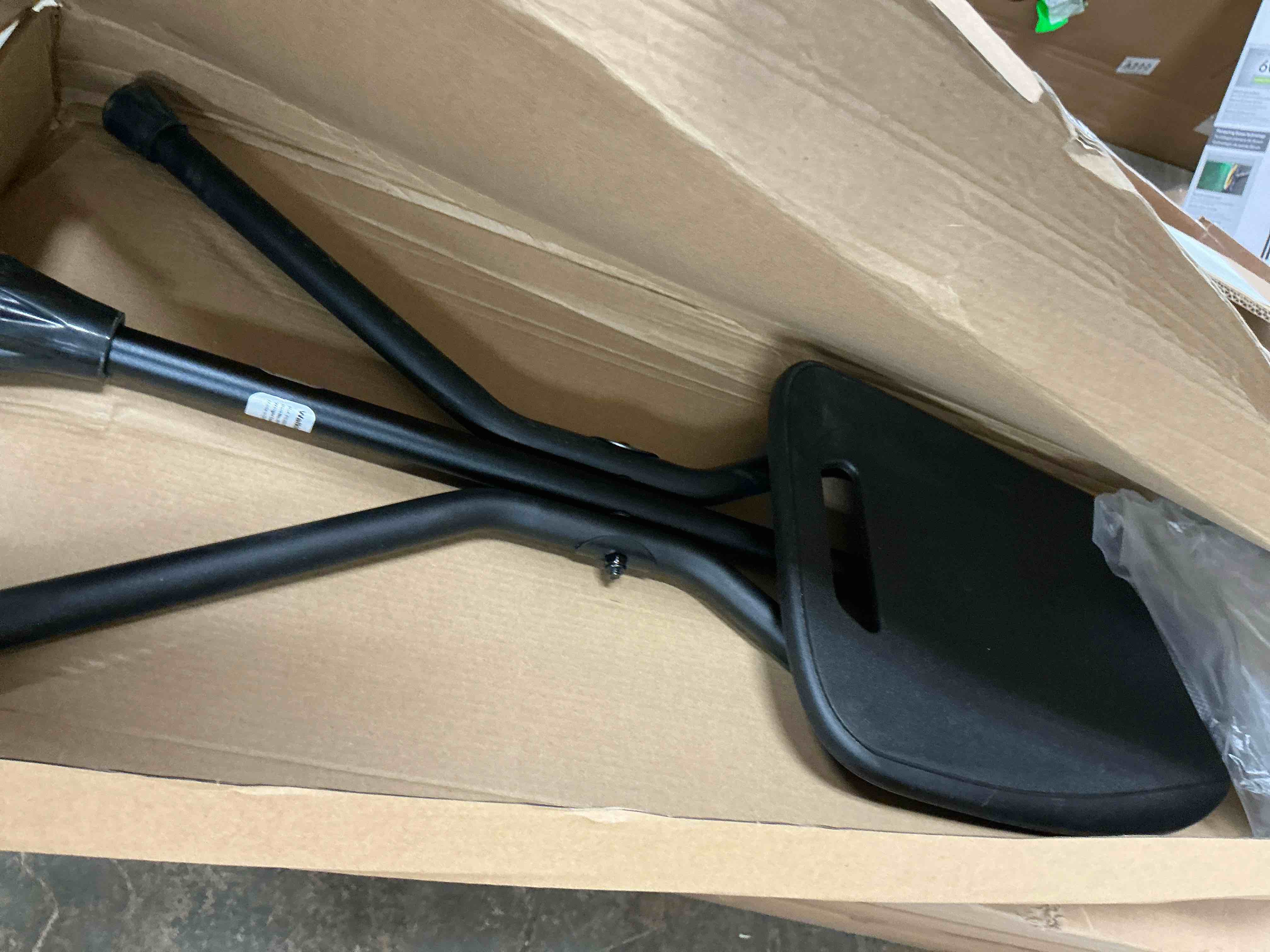 Condition photo showing New/Like New for rehand folding adjustable walking cane with rubber feet, lightweight aluminum stick with seat, black