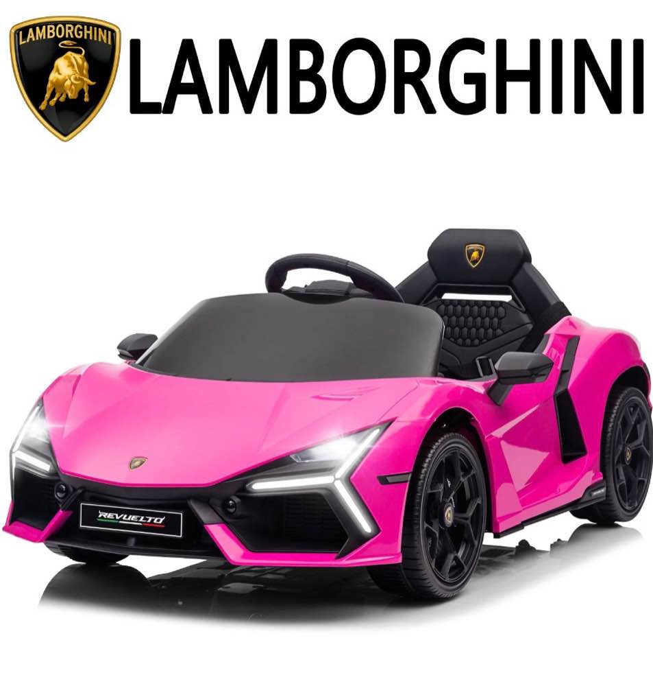 ubesgoo 12v powered ride on car  licensed lamborghini revuelto electric ride on toys for toddlers kids  remote control  pink