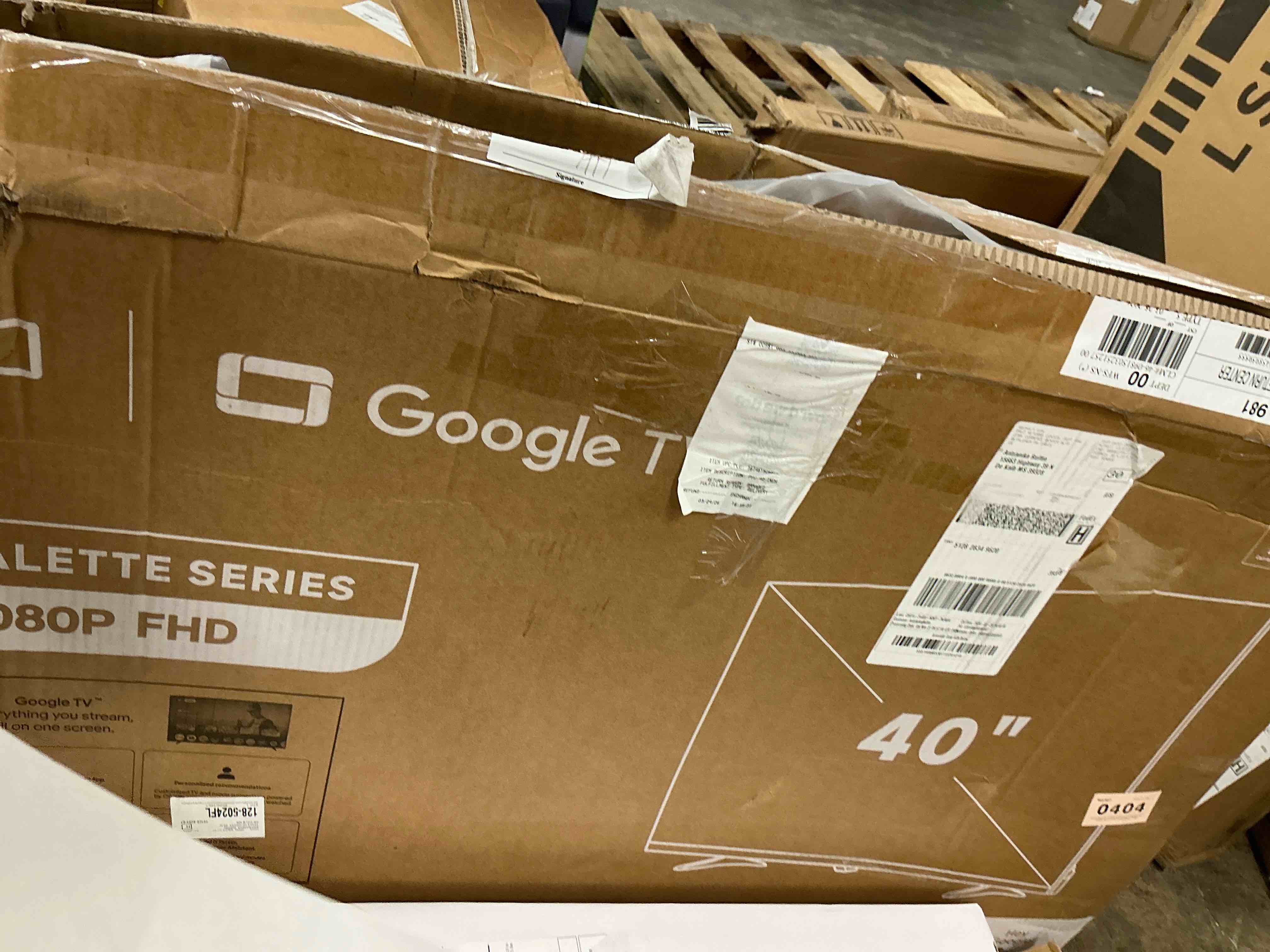 Condition photo showing As Is for fpd 40-inch google tv smart os 2025 full hd 1080p hdr10 & dolby audio | chromecast built-in + voice remote | immersive viewing experience | palette-series cg40-p3