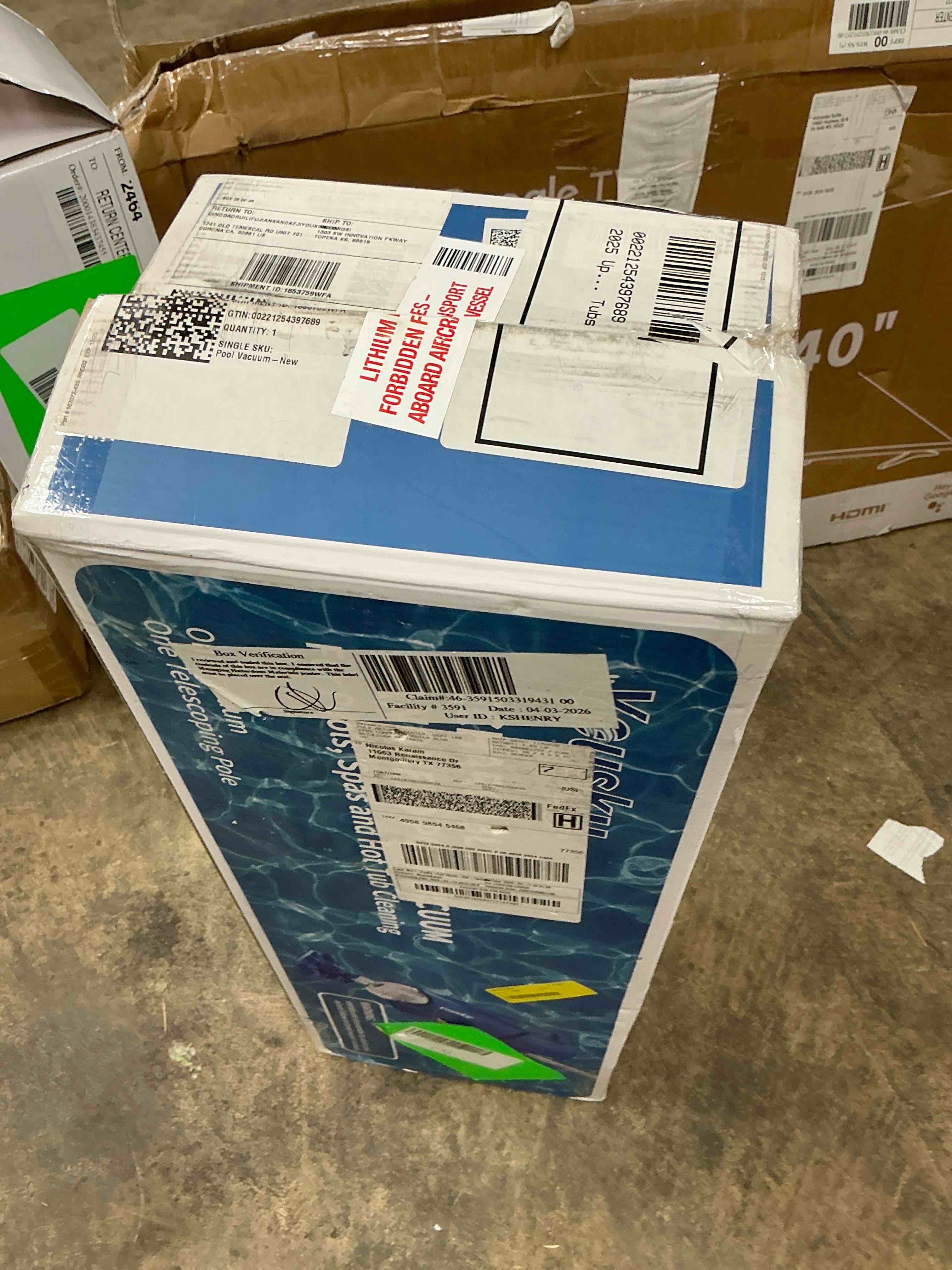 Condition photo showing New/Like New for 2025 upgraded handheld pool vacuum cleaner for above ground & inground pools - cordless pool cleaner w/18.5gpm suction, telescoping pole(20-69in), 2 brush heads - ideal for spas & hot tubs