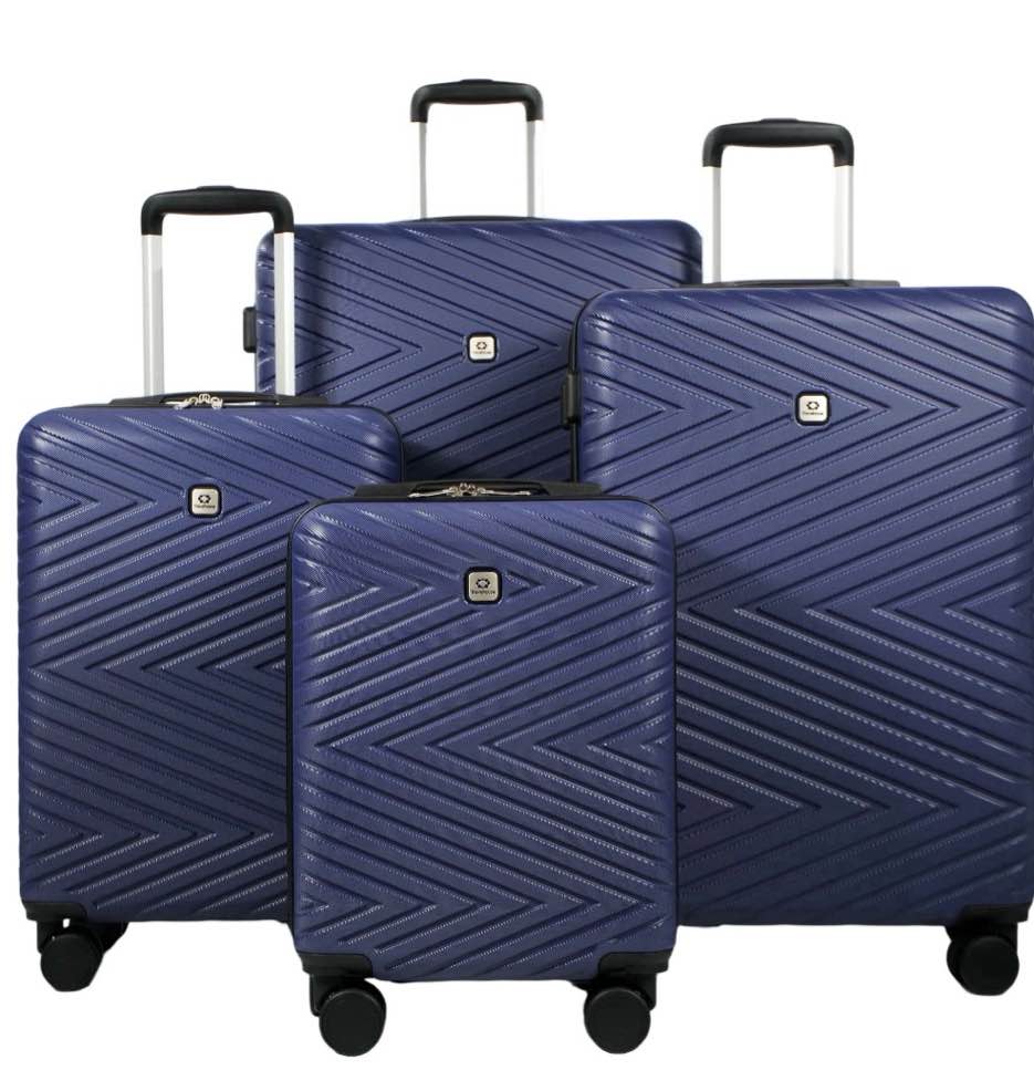 travelhouse 4 piece hardshell luggage set hardside lightweight suitcase with tsa lock spinner wheels.(navy blue)