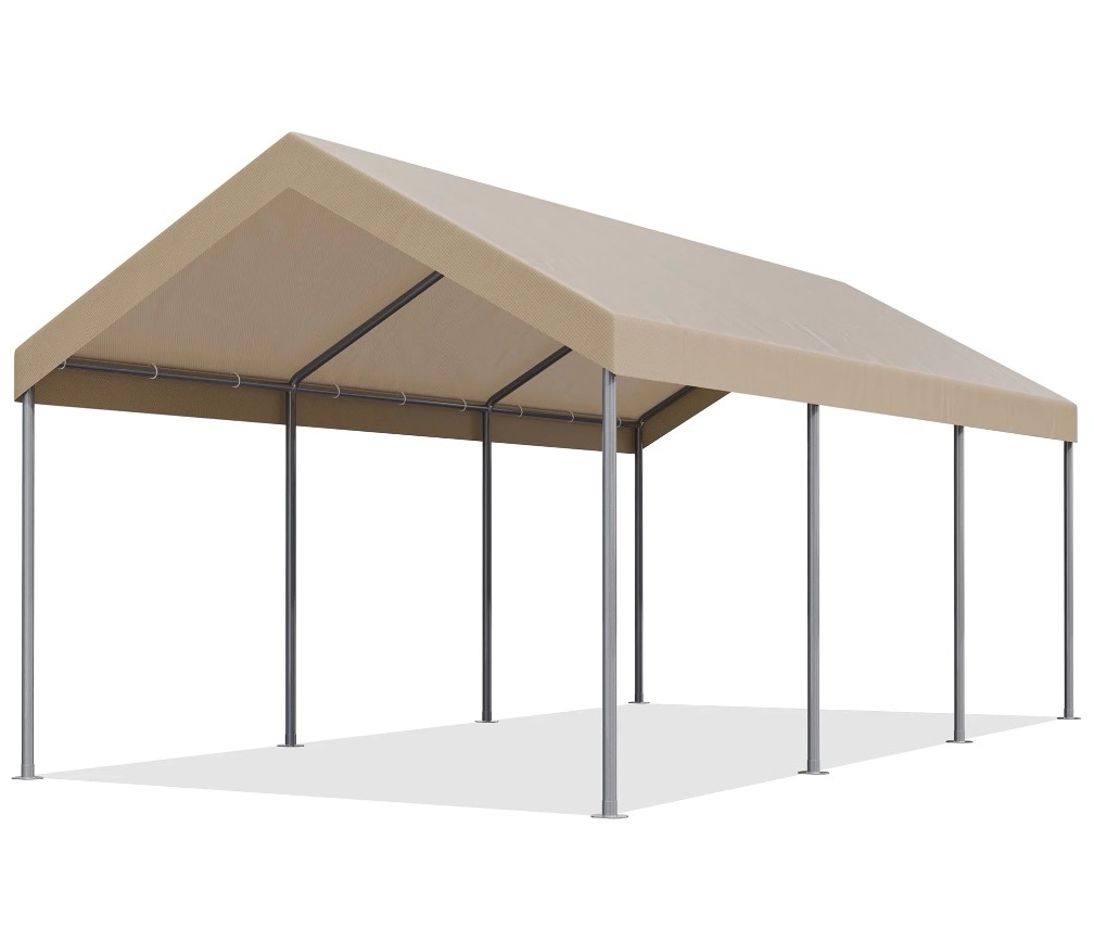 Condition photo showing New/Like New for walsunny carport 10 x 20 ft heavy duty carport car canopy with powder-coated steel frame portable garage for car boat shelter party tent with 180g pe tarp