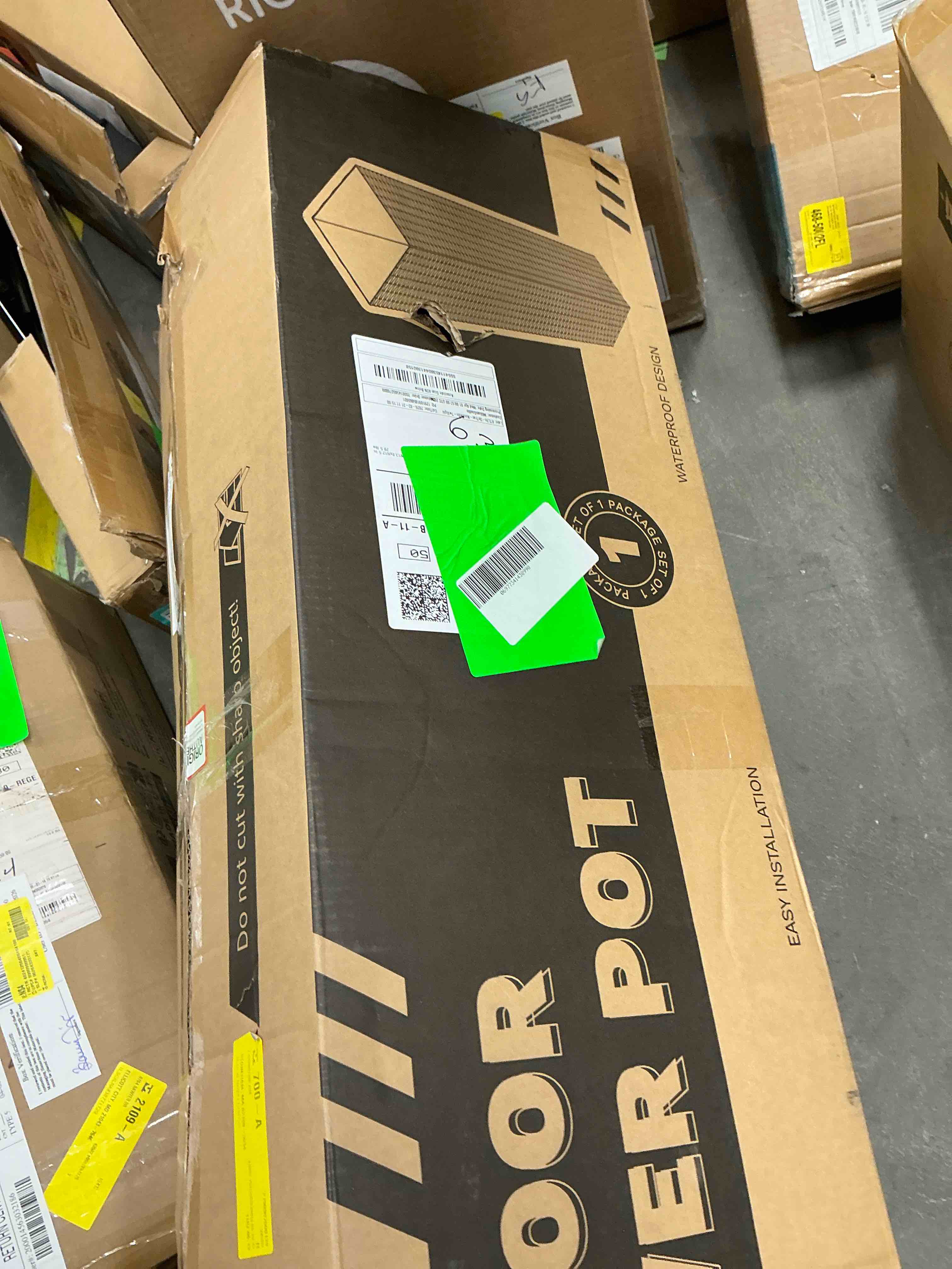 Condition photo showing New/Like New for homall 2-pack 32" tall outdoor plastic planters with inside pots, rattan - patterned for patio decor