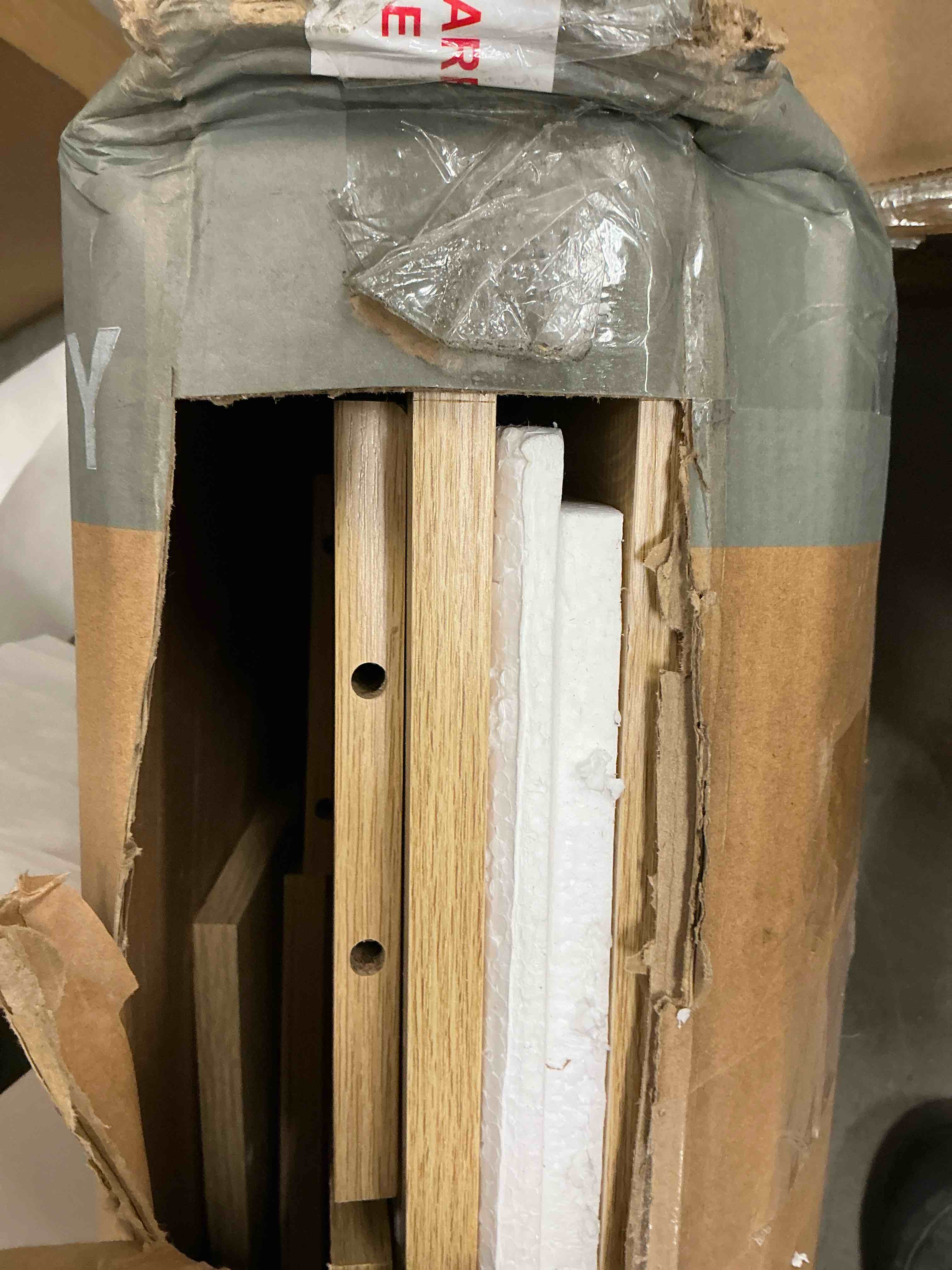 Condition photo showing Good Condition for edx 63 inch solid wood farmhouse console - rectangular sofa back design, multi-purpose storage for entryway hallway living room, natural