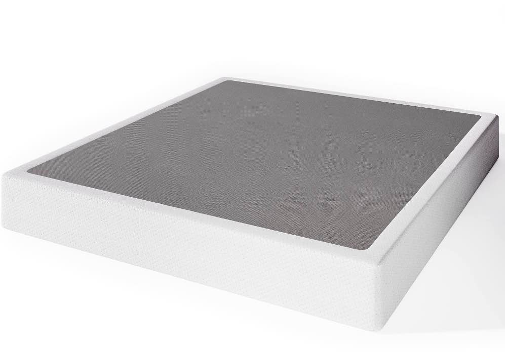 uliesc 7 inch king metal box spring, sturdy mattress foundation, fabric cover included, easy assembly