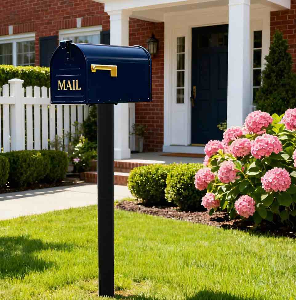 4w pedestal galvanized steel mailbox post 11.81× 5.91 × 51.18 inches?for use with mailbox?black