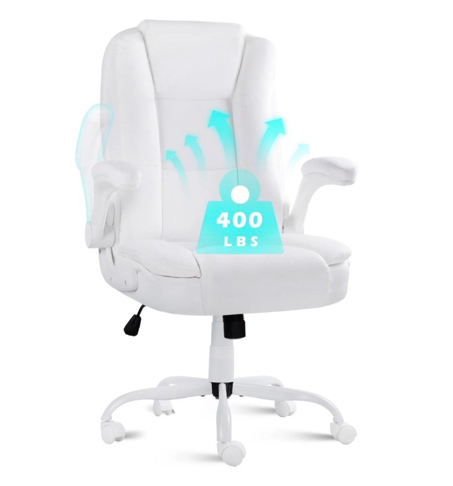 Condition photo showing New/Like New for waleaf big and tall executive office chair with flip-up arms for adult,ergonomic high back adjustable computer desk chair