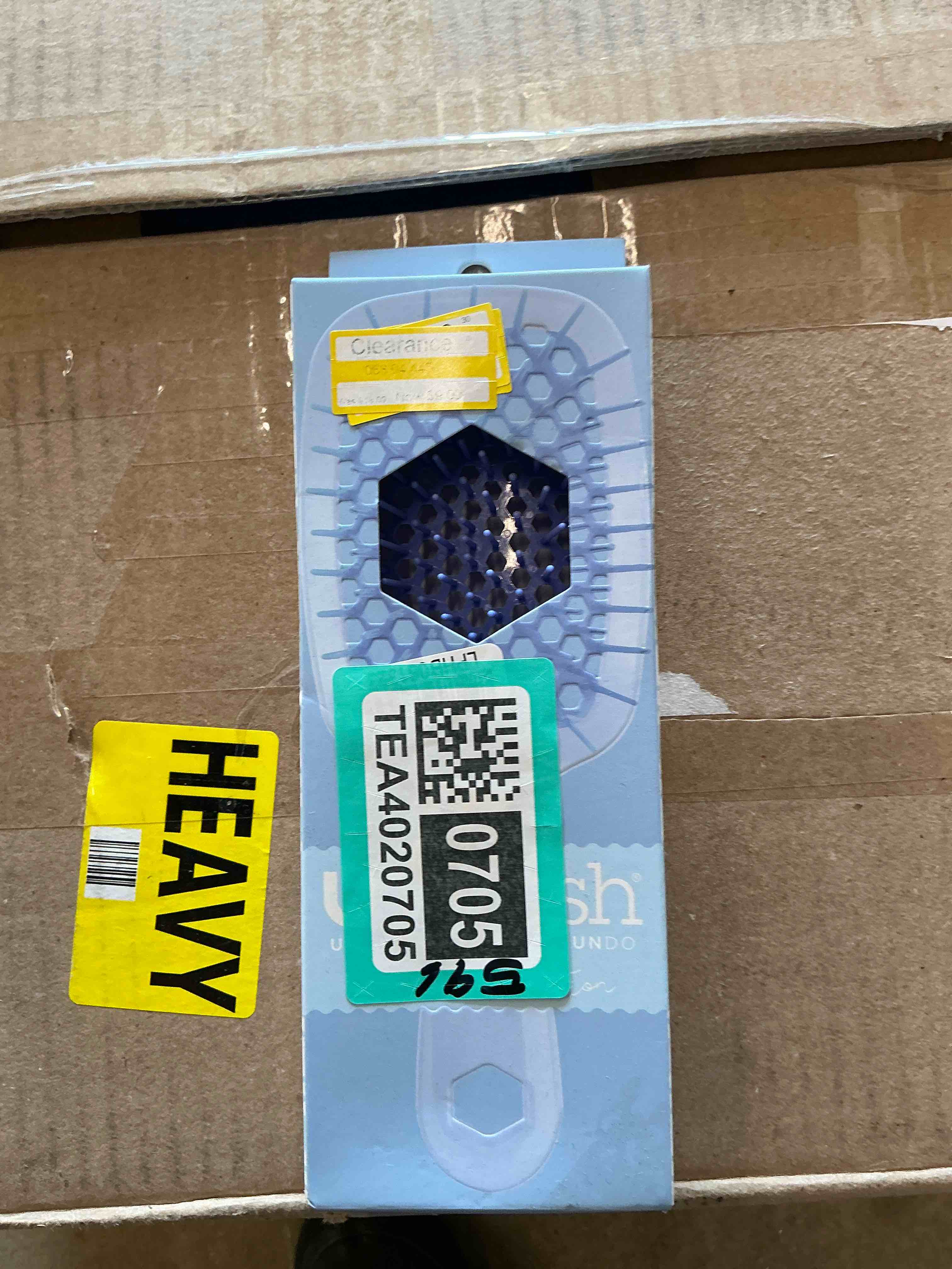 Condition photo showing New/Like New for fhi heat unbrush detangling brush for pain-free brushing on all wet or dry hair types — durable duoflex anti-static bristles, lightweight handle, vented hair brush periwinkle light blue 1 count (pack of 1)