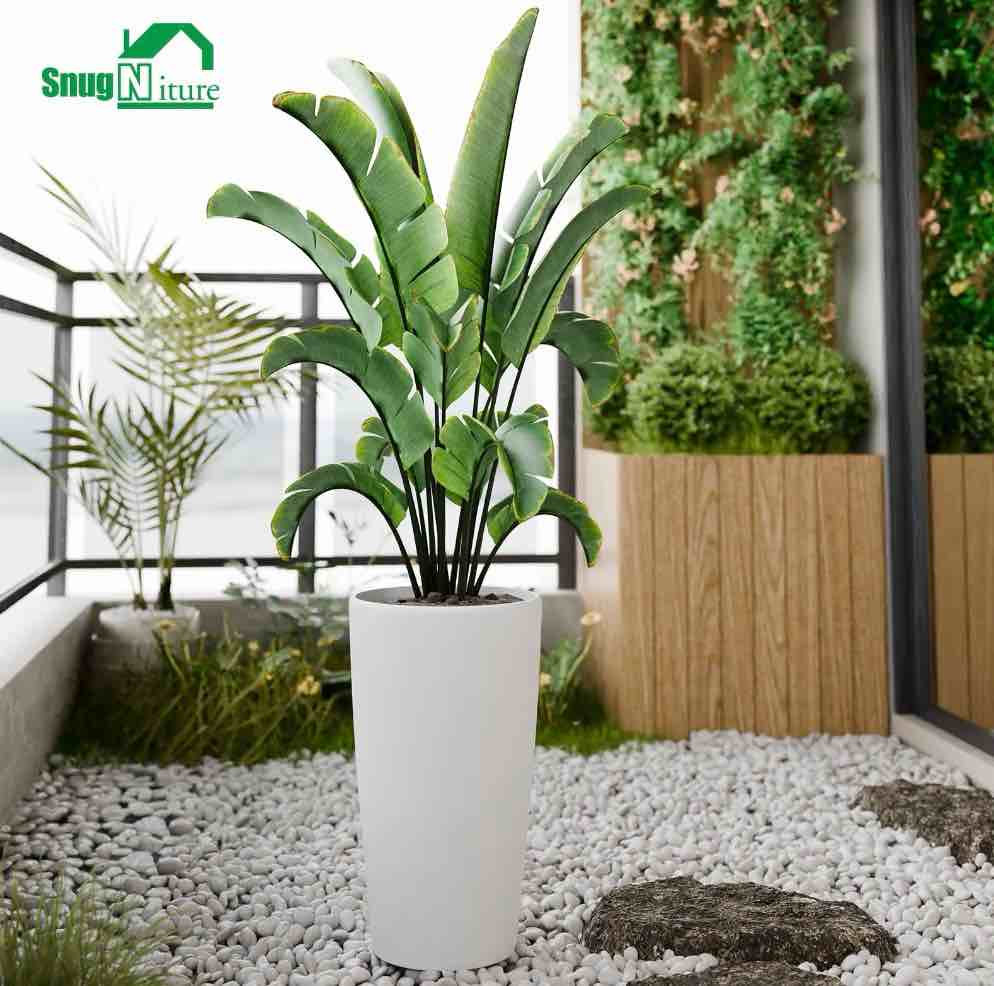 Condition photo showing Good Condition for snugniture round 22-inch tall planters, white – large indoor/outdoor pots with drainage, matte frosted finish
